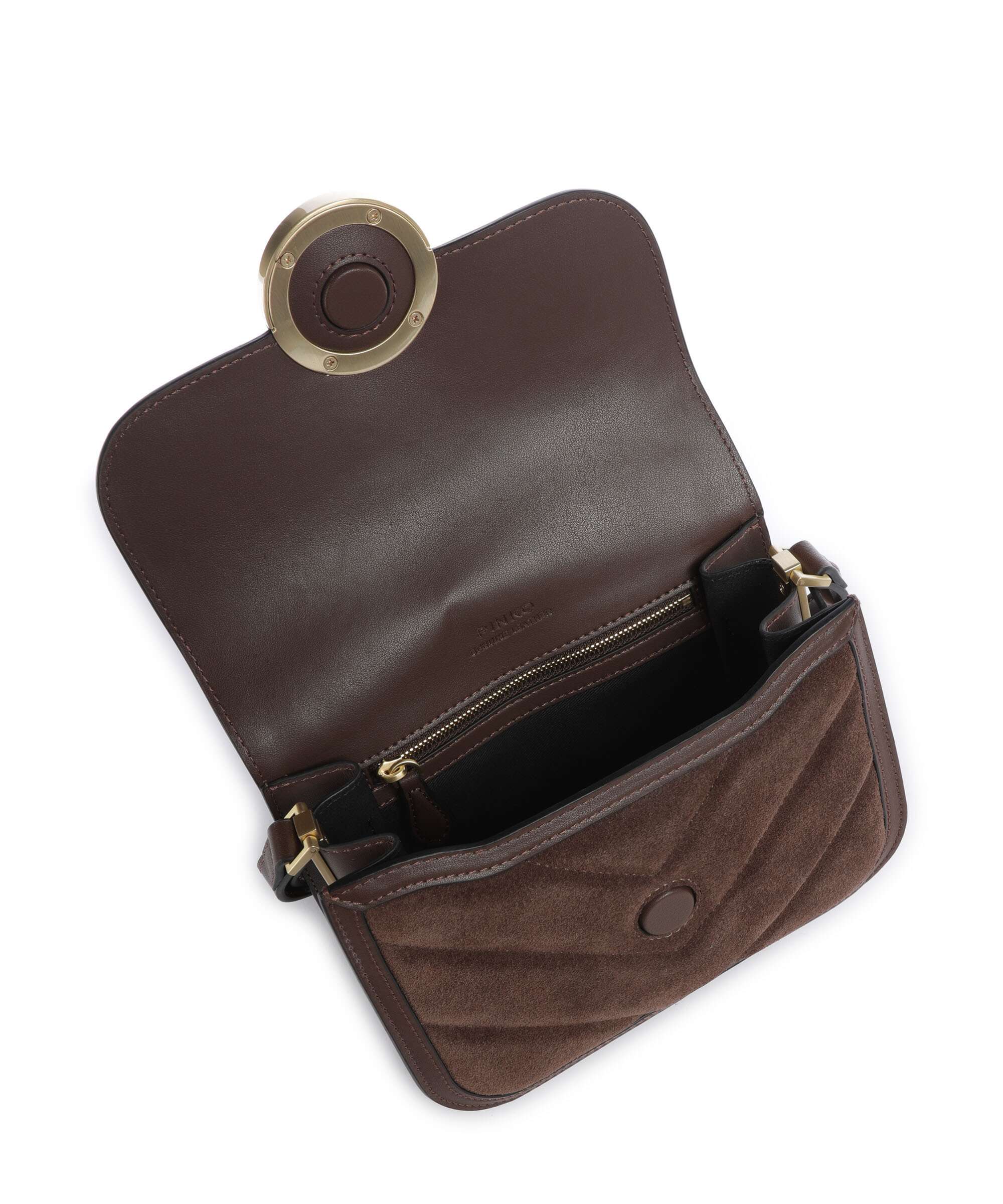 Pinko Love Box Crossbody bag marrone castano/matt gold - Image 5