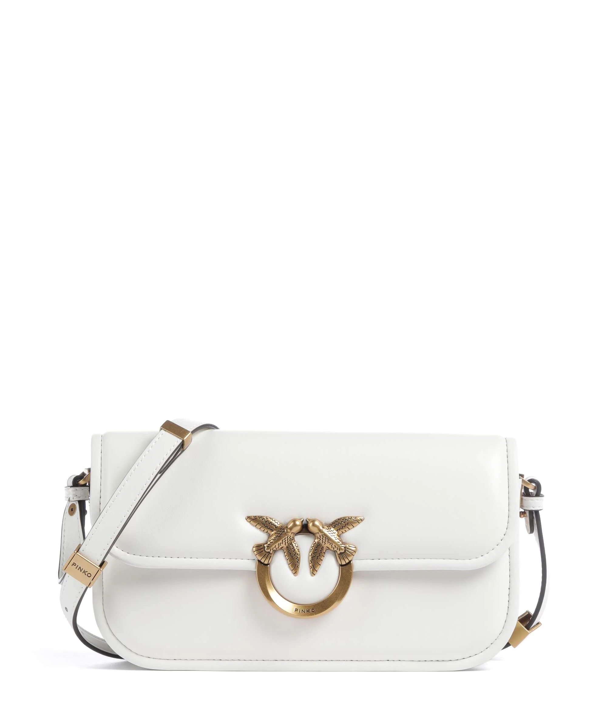 Pinko Love Box Horizontal Shoulder bag bianco nembo/antique gold