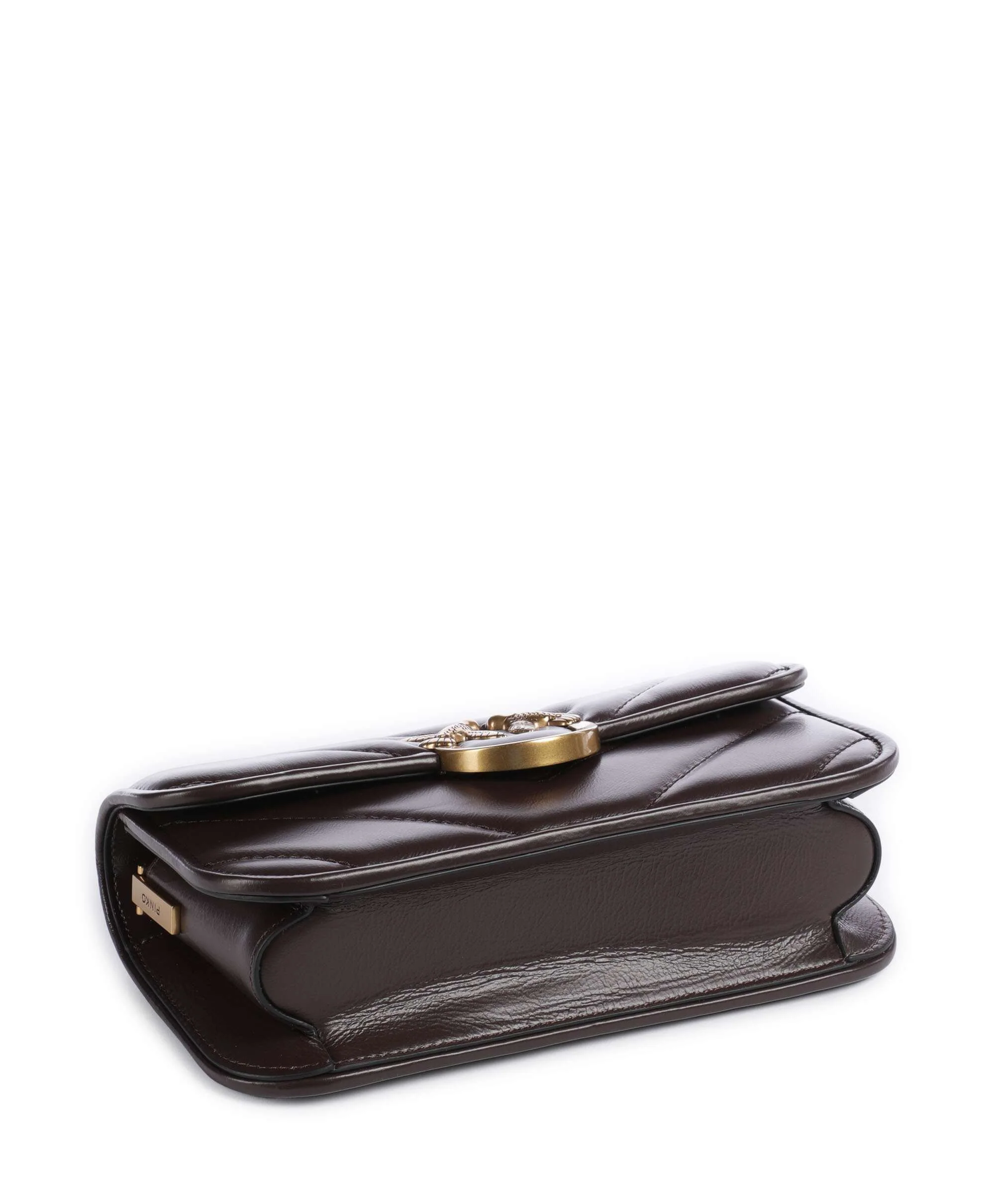 Pinko Love Box Horizontal Shoulder bag rosso mogano/antique gold - Image 4