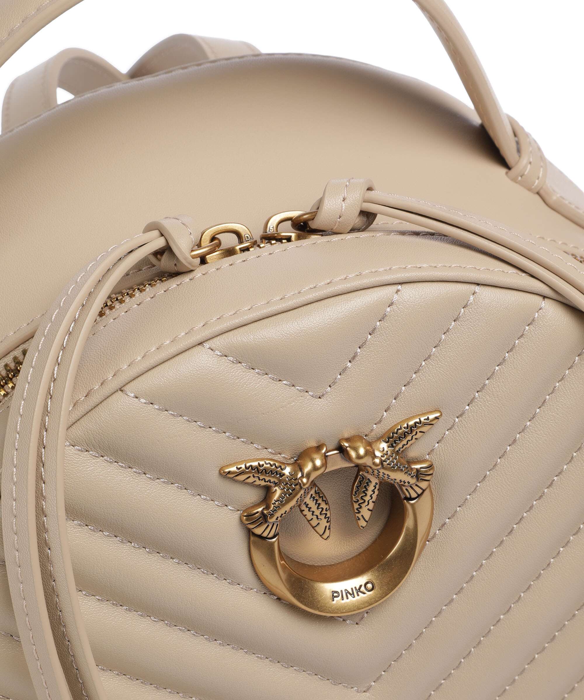 Pinko Love Click Backpack beige/grigio fumo/antique gold - Image 5