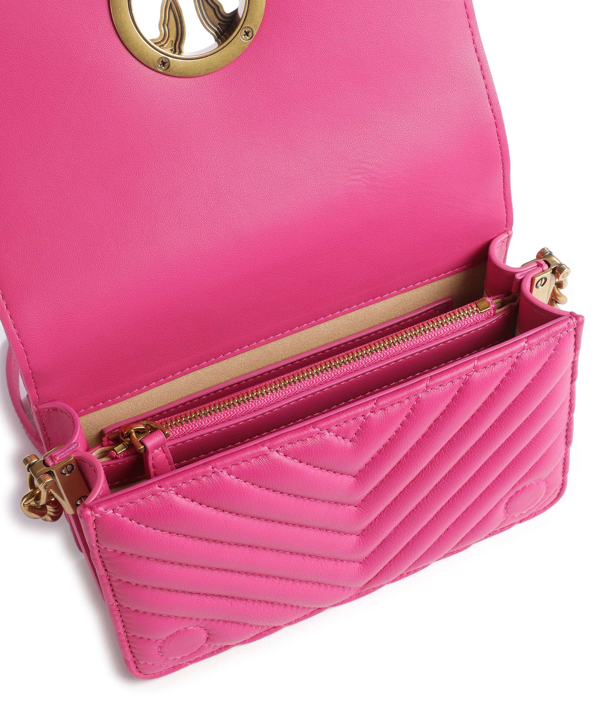 Pinko Love Click Mini Crossbody bag pink pinko/antique gold - Image 6