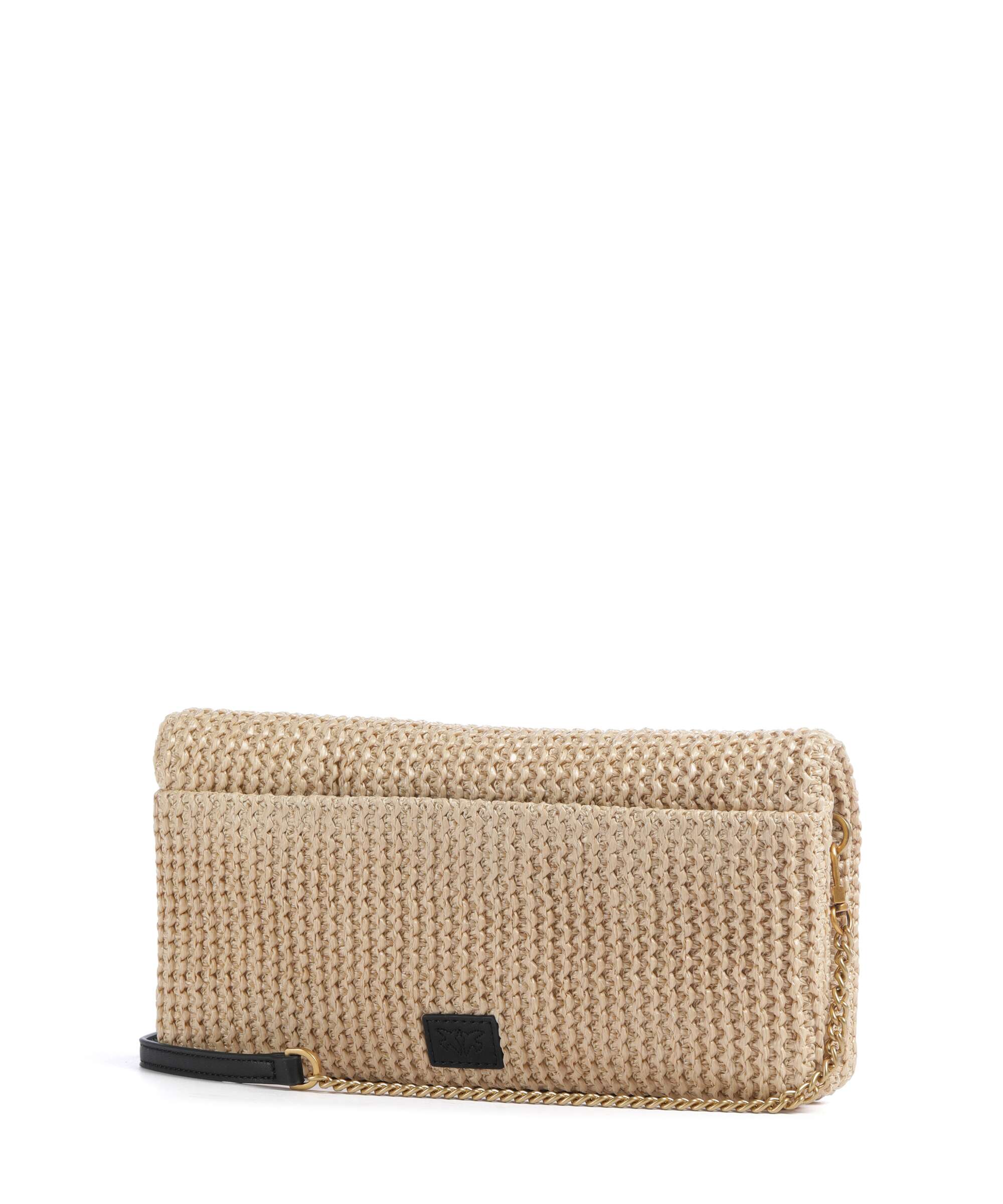 Pinko Love Click Soft Horizontal Classic Crossbody bag rafia/nero/antique gold - Image 2