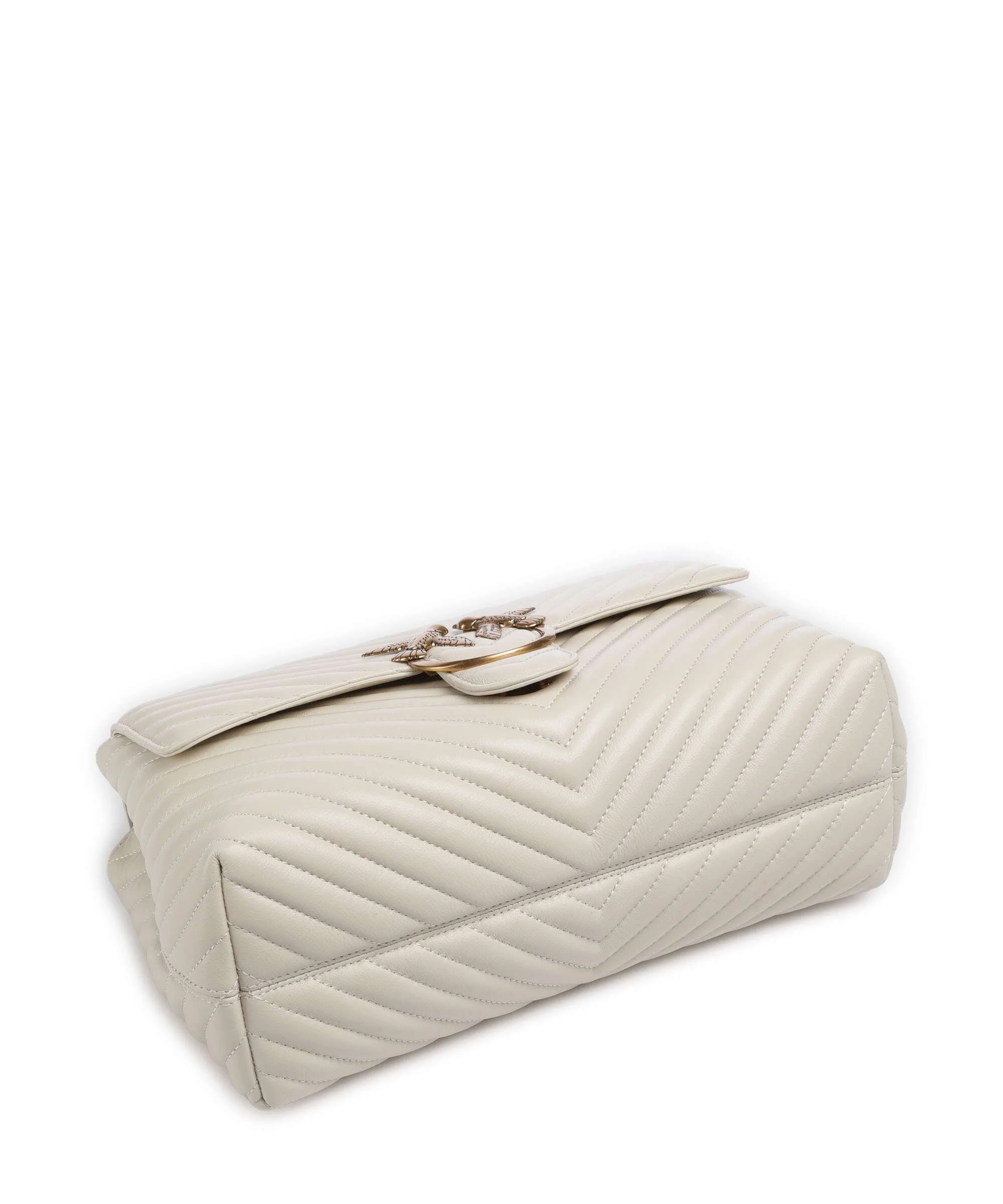 Pinko Love Lady Puff Big Handbag bianco seta/antique gold - Image 5