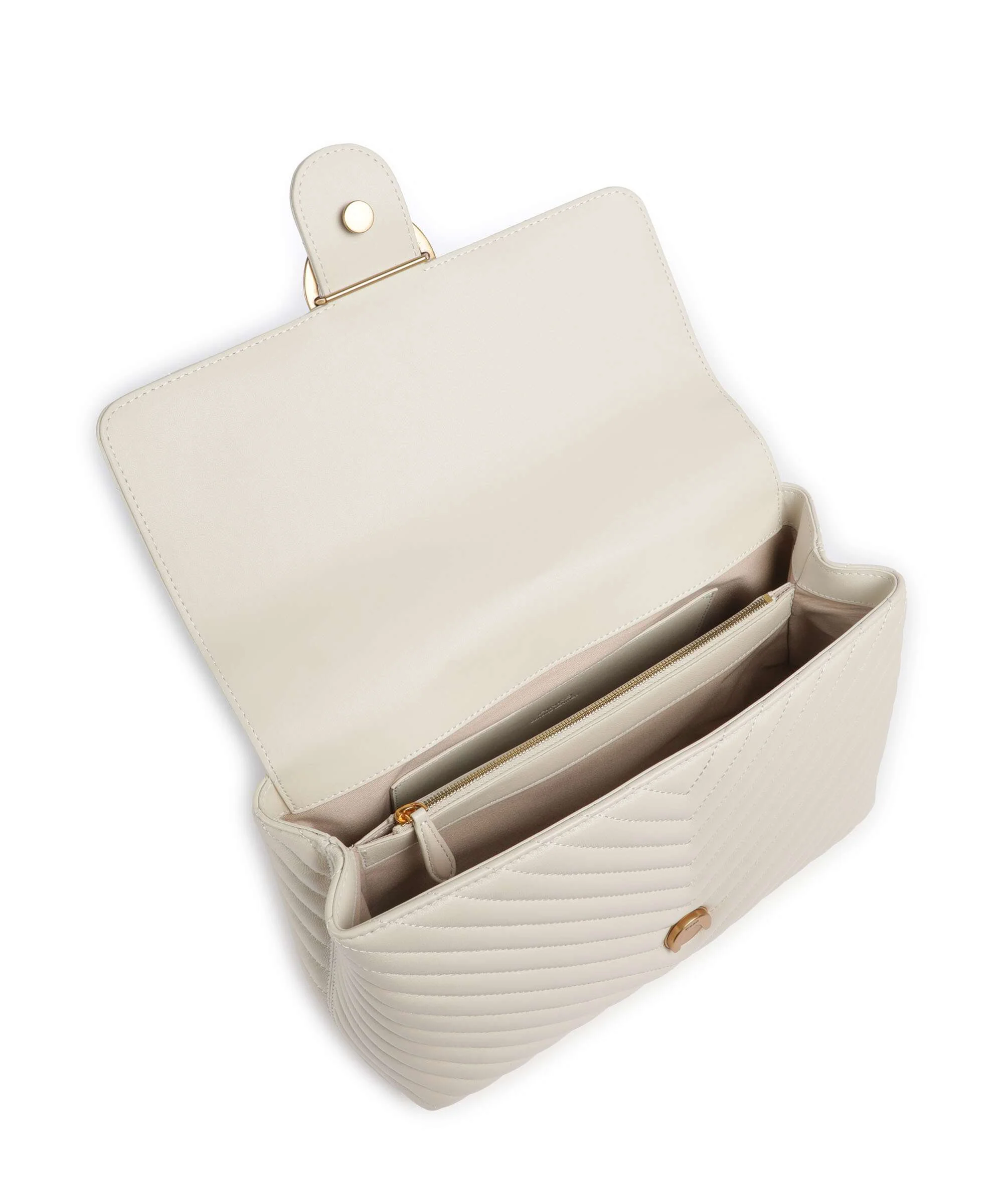 Pinko Love Lady Puff Big Handbag bianco seta/antique gold - Image 6
