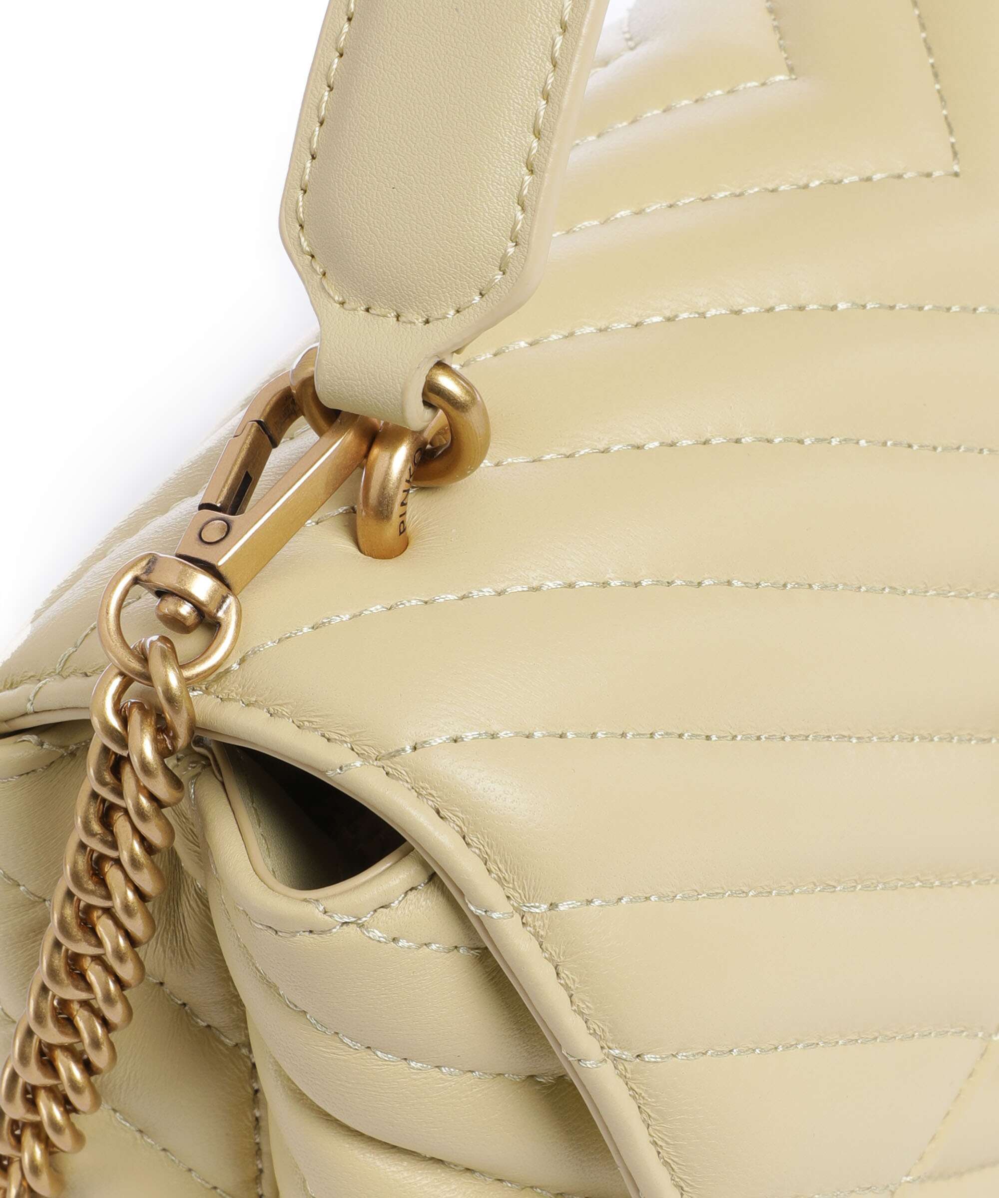 Pinko Love Lady Puff Mini Handbag giallo vaniglia/antique gold - Image 4