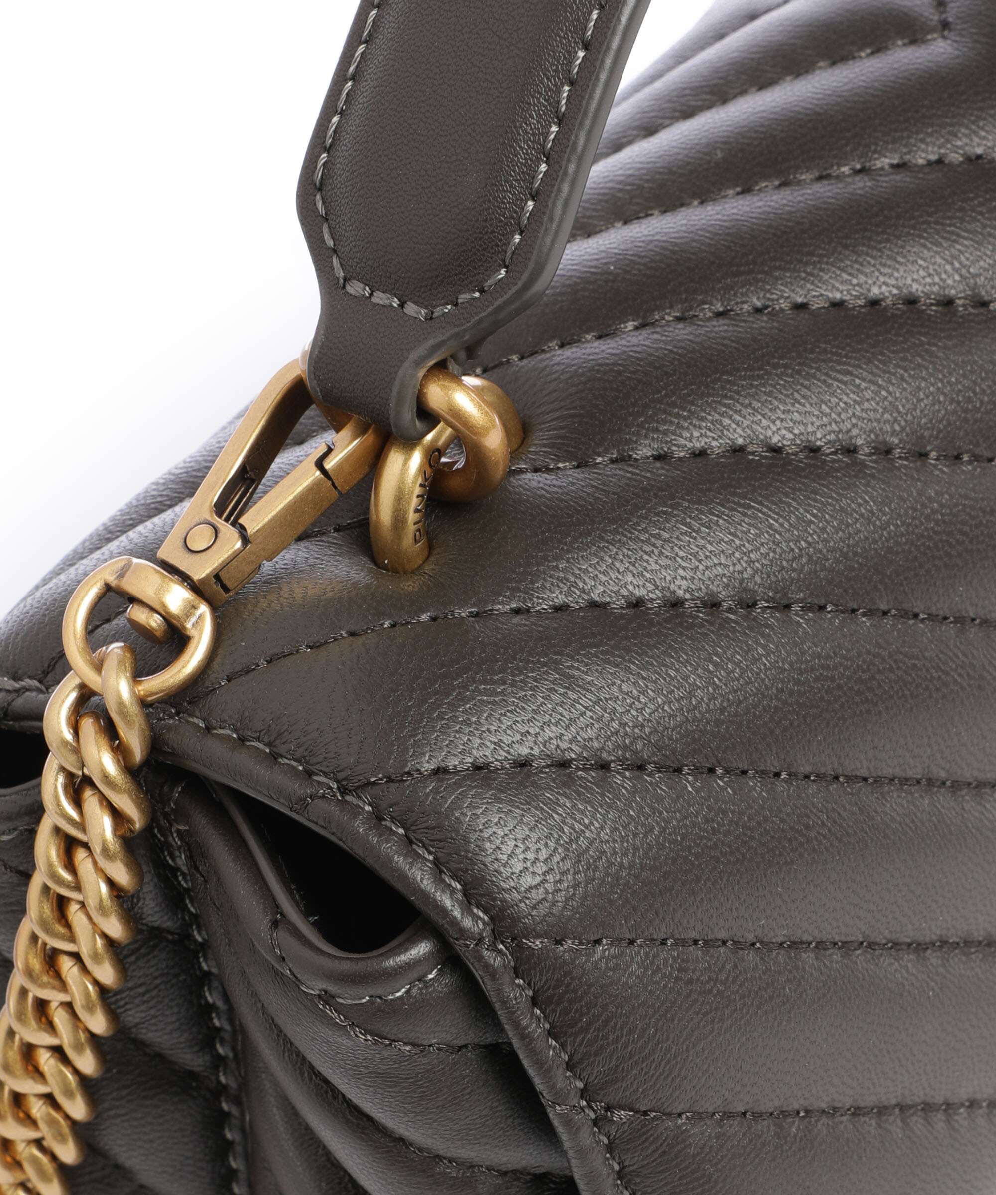 Pinko Love Lady Puff Mini Handbag verde fango/antique gold - Image 4