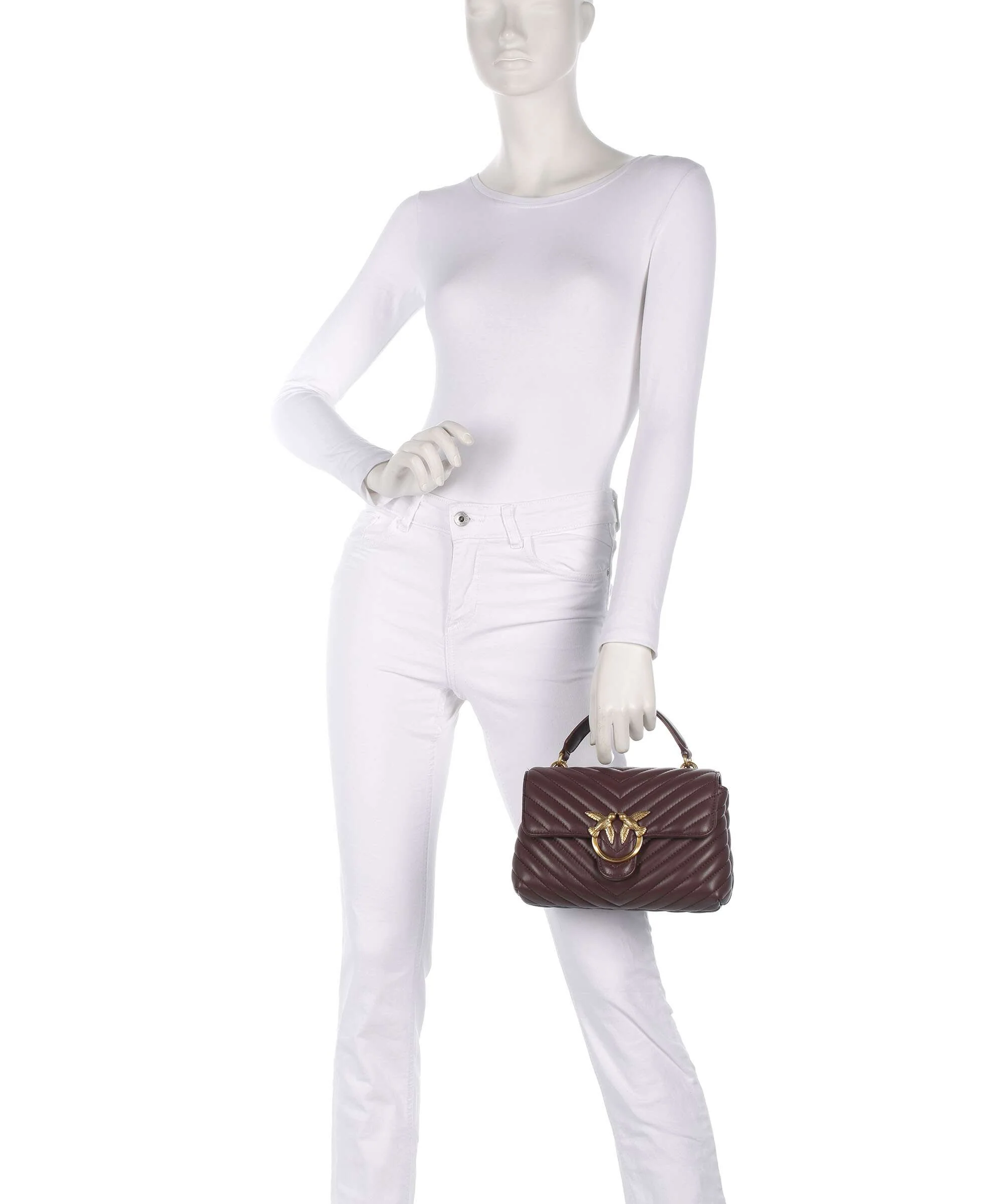 Pinko Love Lady Puff Mini Handbag cioccolato amaro/antique gold - Image 3