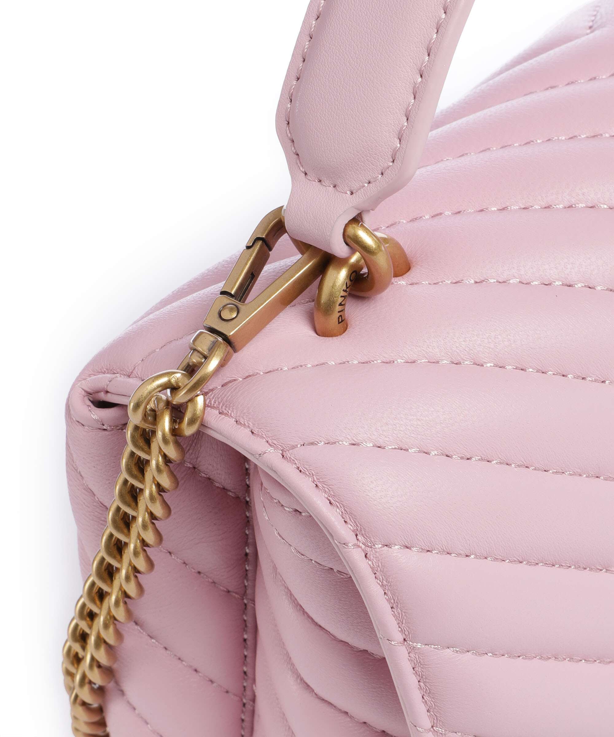 Pinko Love Lady Puff Mini Handbag rosa chiaro/antique gold - Image 4
