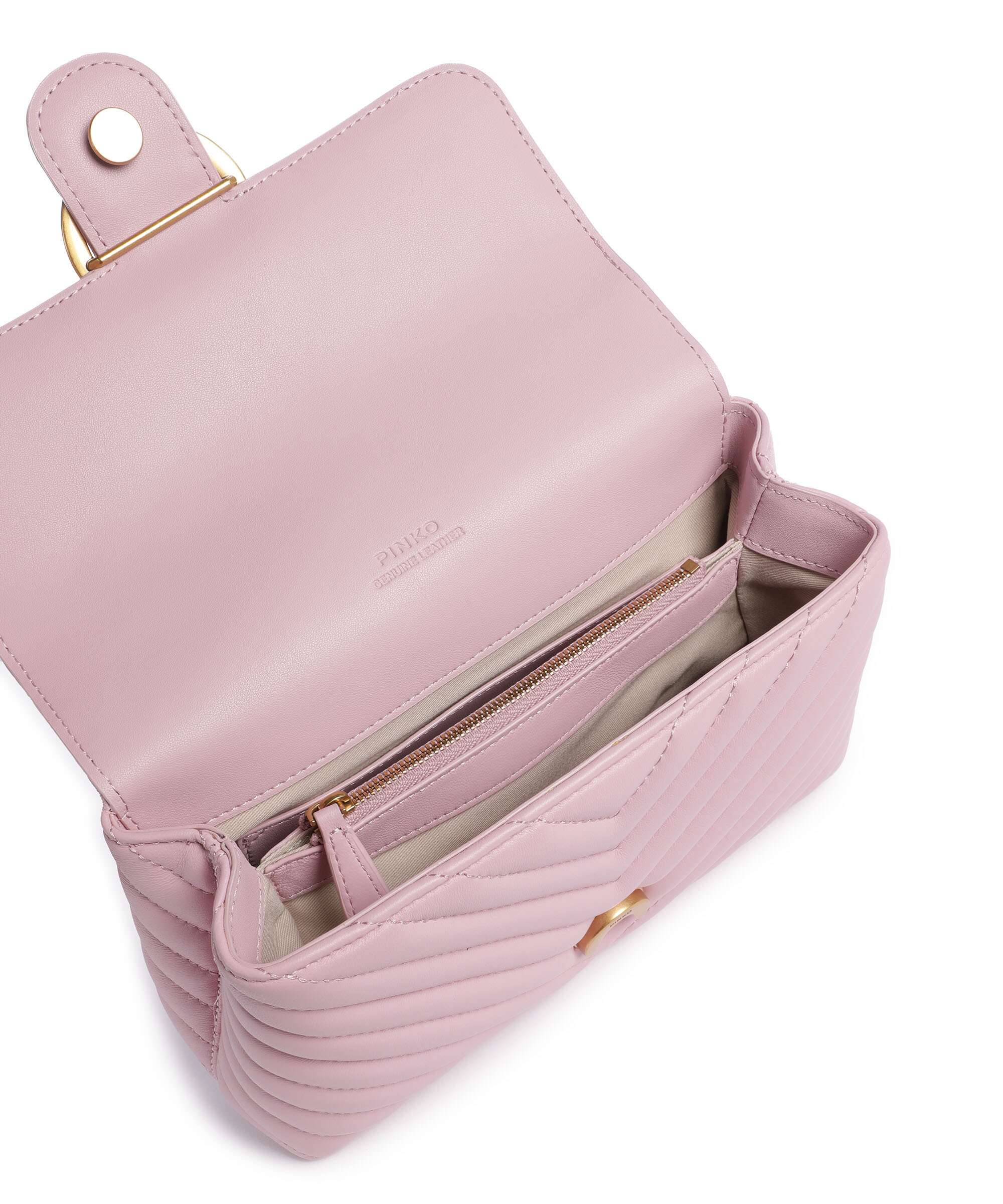 Pinko Love Lady Puff Mini Handbag rosa chiaro/antique gold - Image 6
