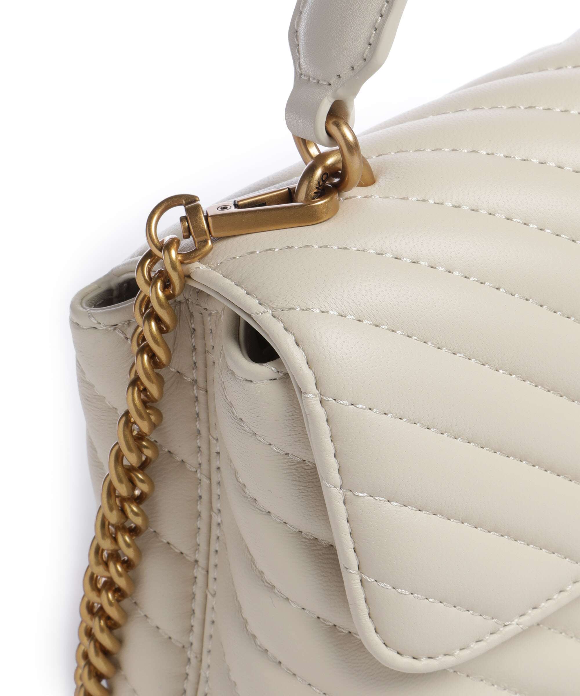 Pinko Love Lady Puff Mini Handbag bianco seta/antique gold - Image 4