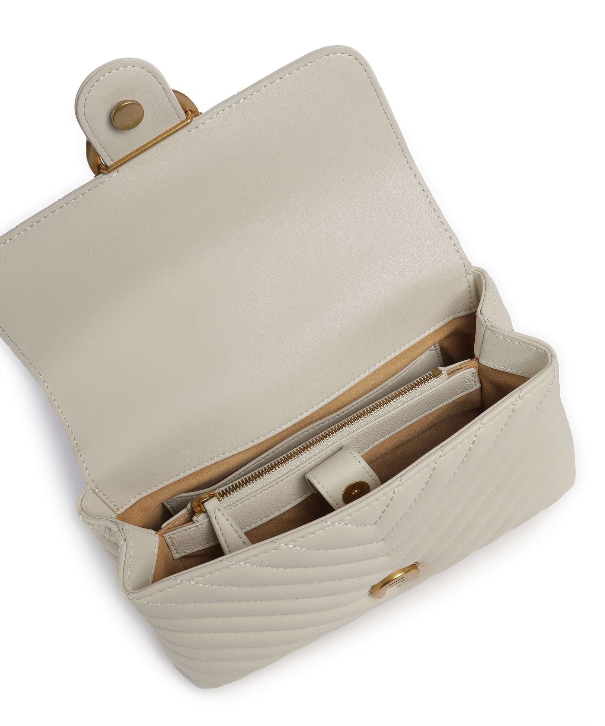 Pinko Love Lady Puff Mini Handbag bianco seta/antique gold - Image 6