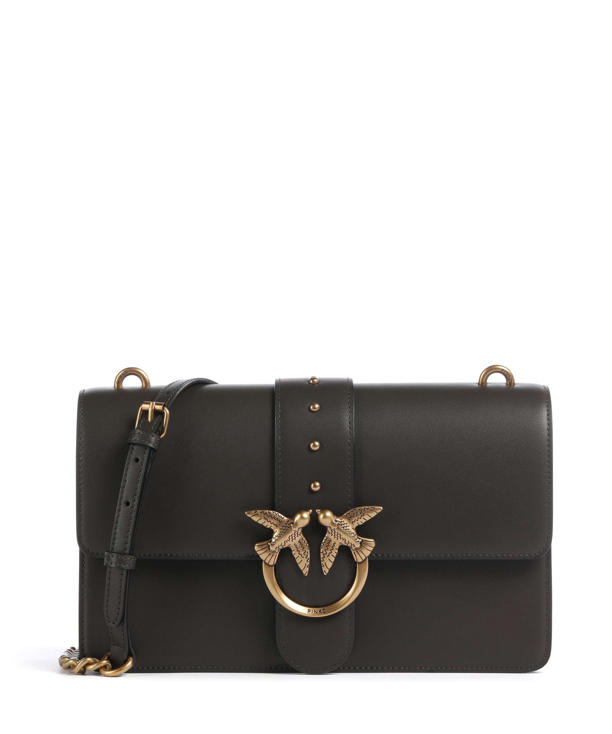 Pinko Love One Classic Crossbody bag verde fango/antique gold