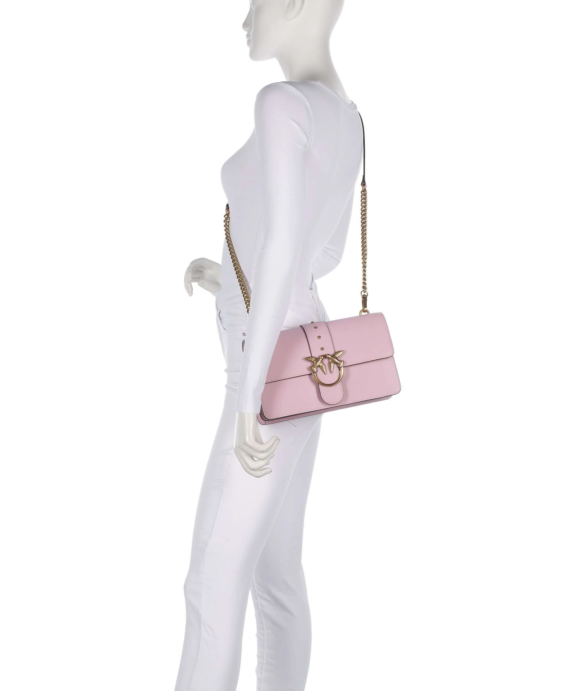 Pinko Love One Classic Crossbody bag rosa chiaro/antique gold - Image 3