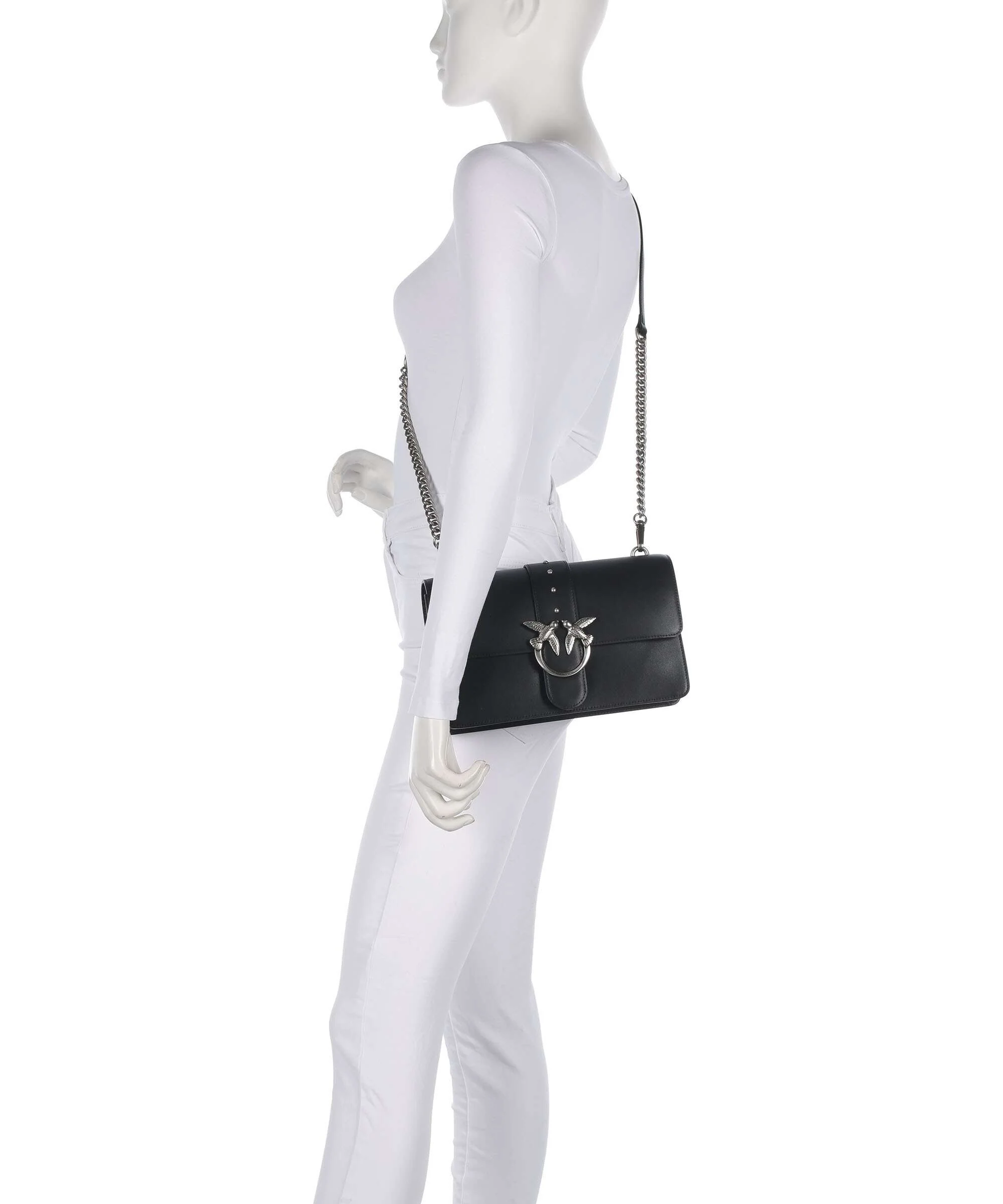 Pinko Love One Classic Crossbody bag nero/old silver - Image 3
