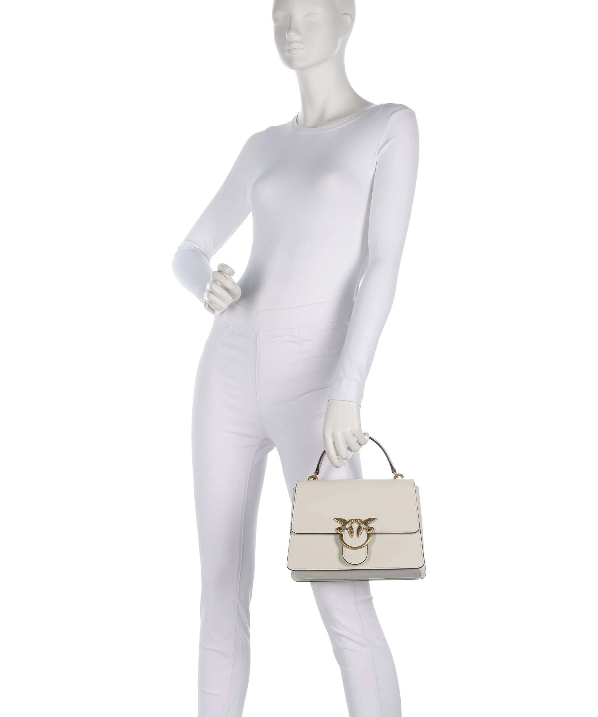 Pinko Love One Classic Handbag bianco seta/antique gold - Image 3