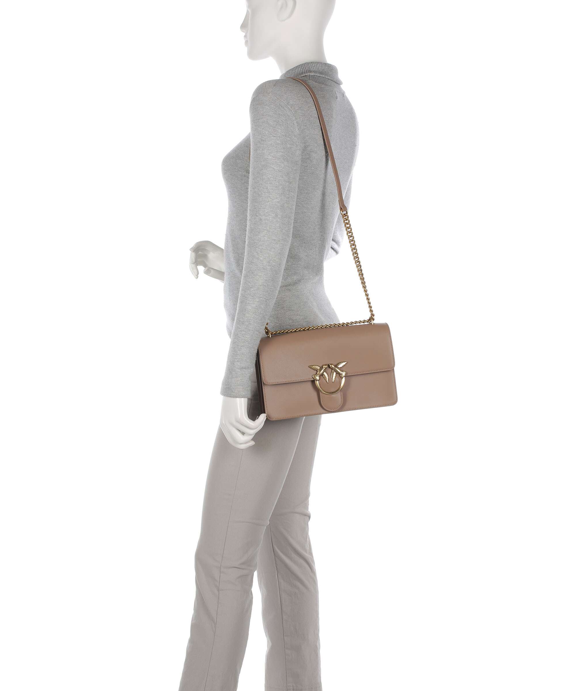 Pinko Love One Classic Shoulder bag biscotto zenzero - Image 3
