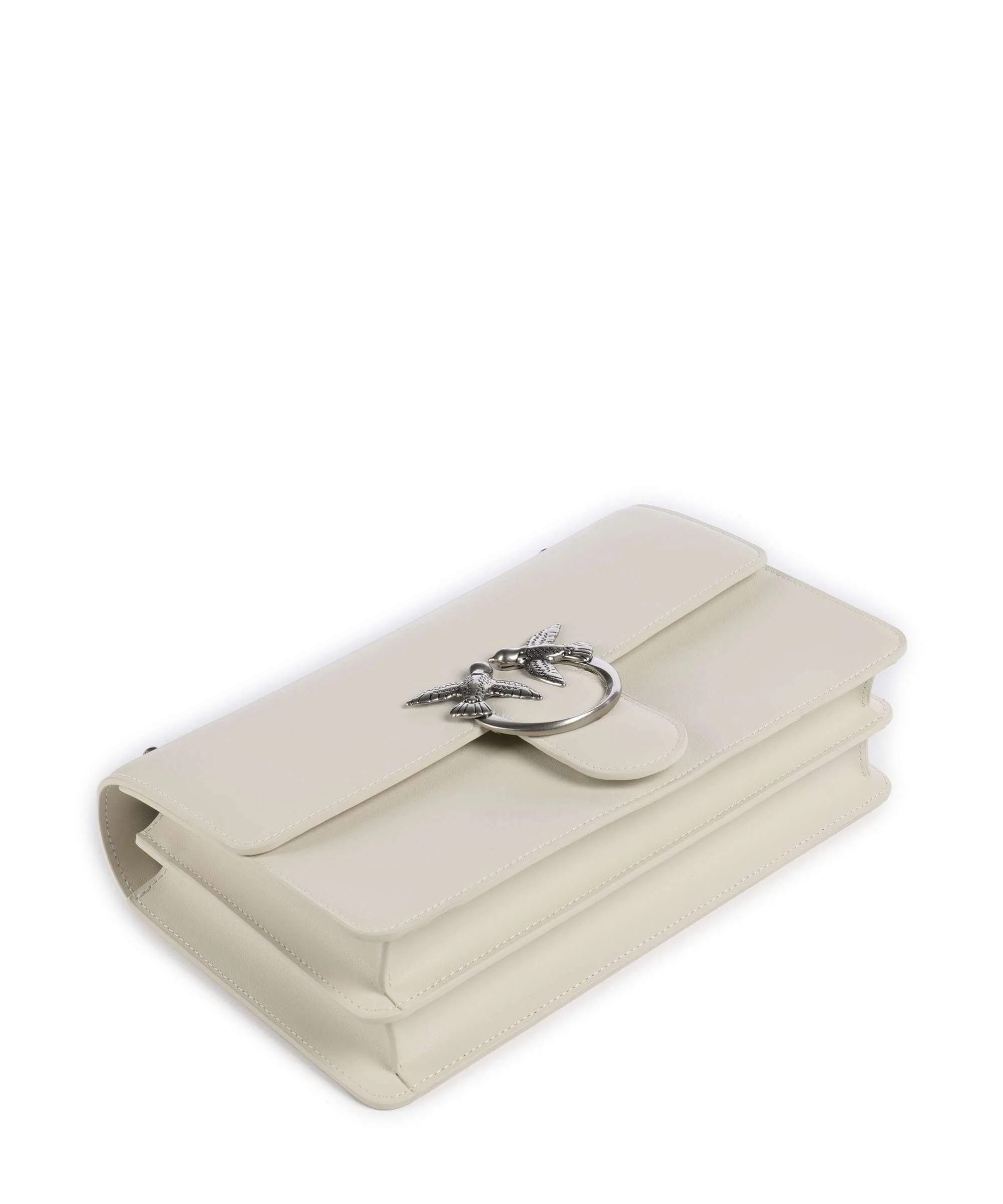 Pinko Love One Classic Shoulder bag bianco seta/old silver - Image 6