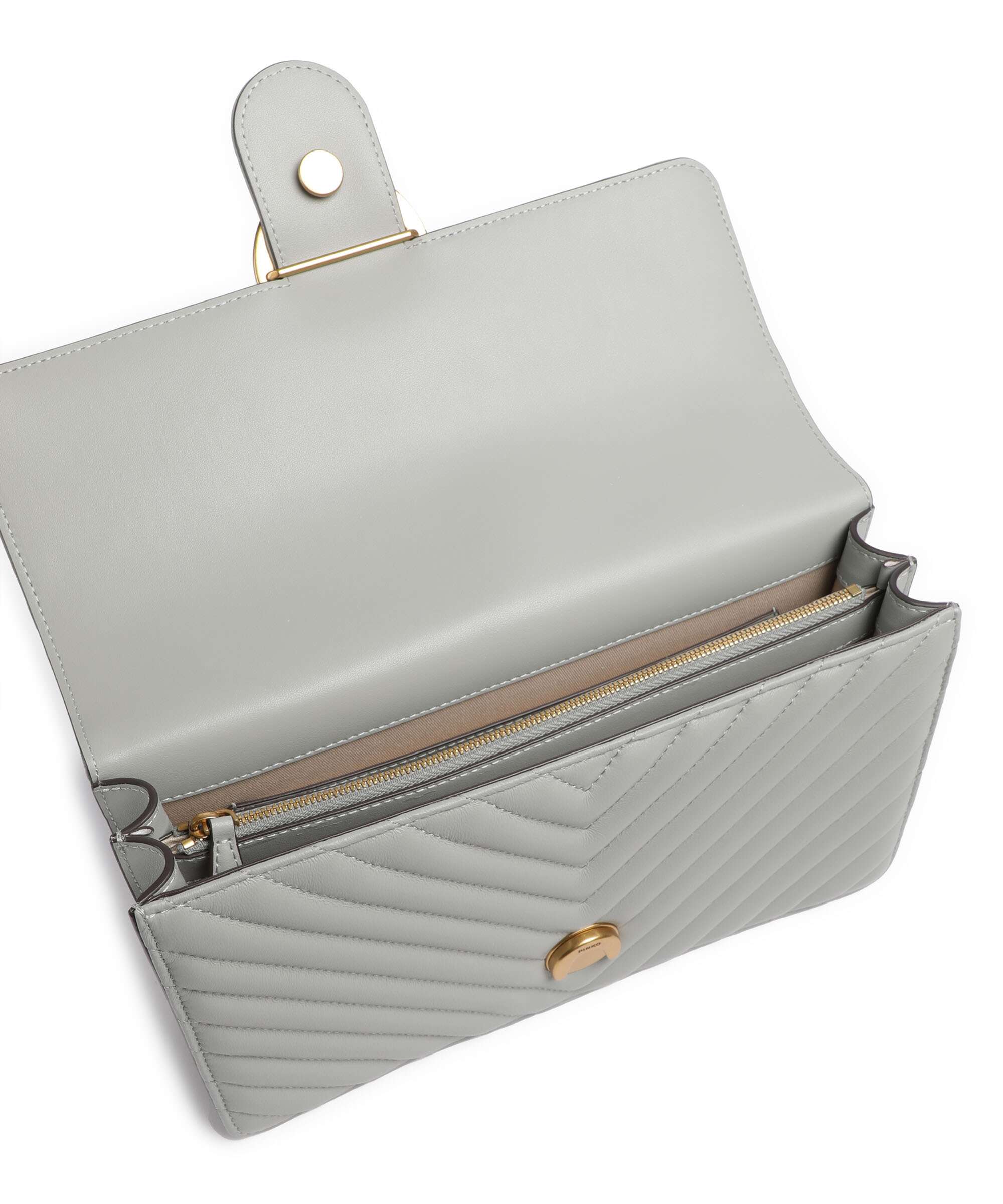Pinko Love One Classic Shoulder bag grigio perla/antique gold - Image 7