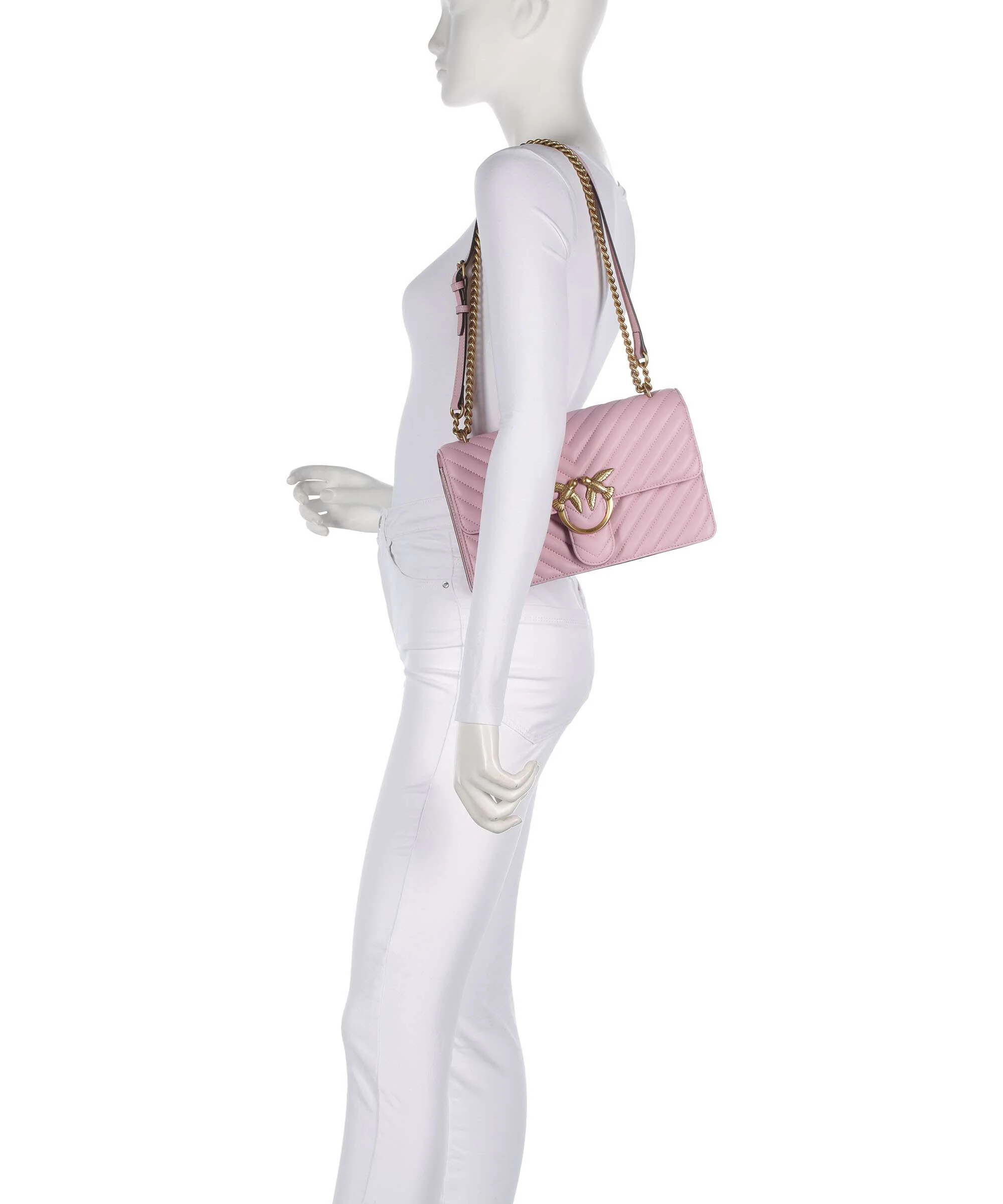 Pinko Love One Classic Shoulder bag rosa chiaro/antique gold - Image 4