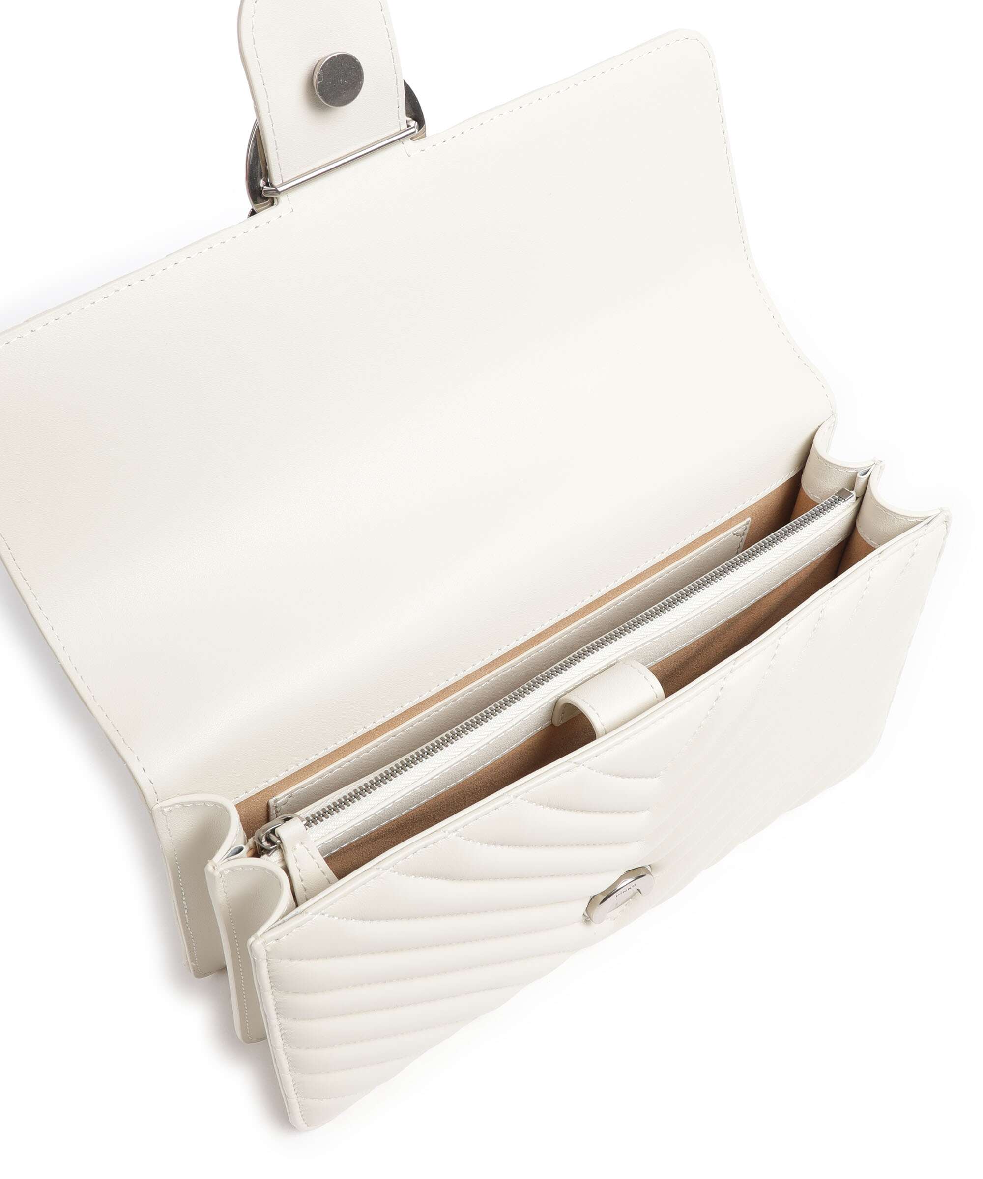 Pinko Love One Classic Shoulder bag bianco seta/old silver - Image 7