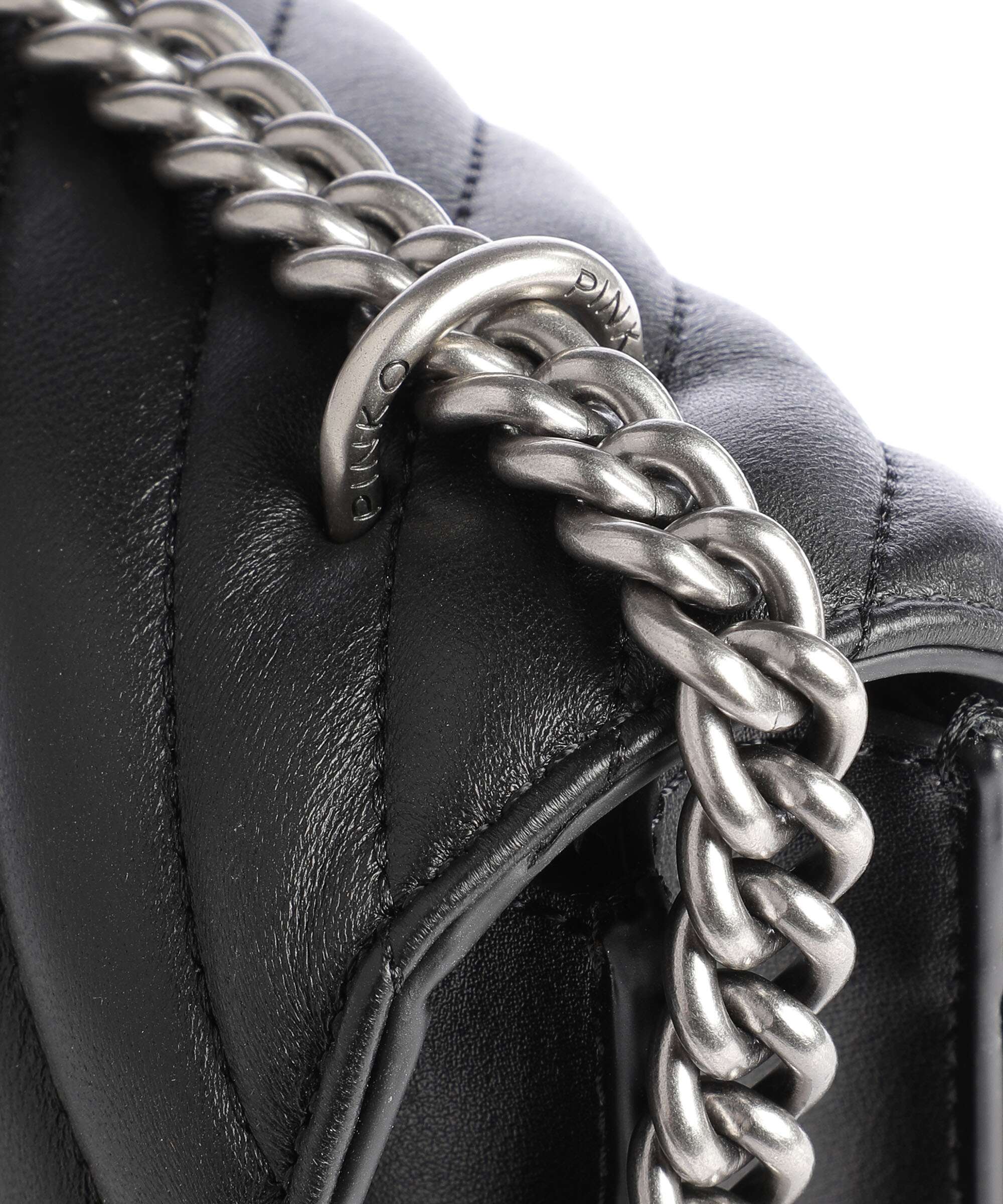 Pinko Love One Classic Shoulder bag nero/old silver - Image 4