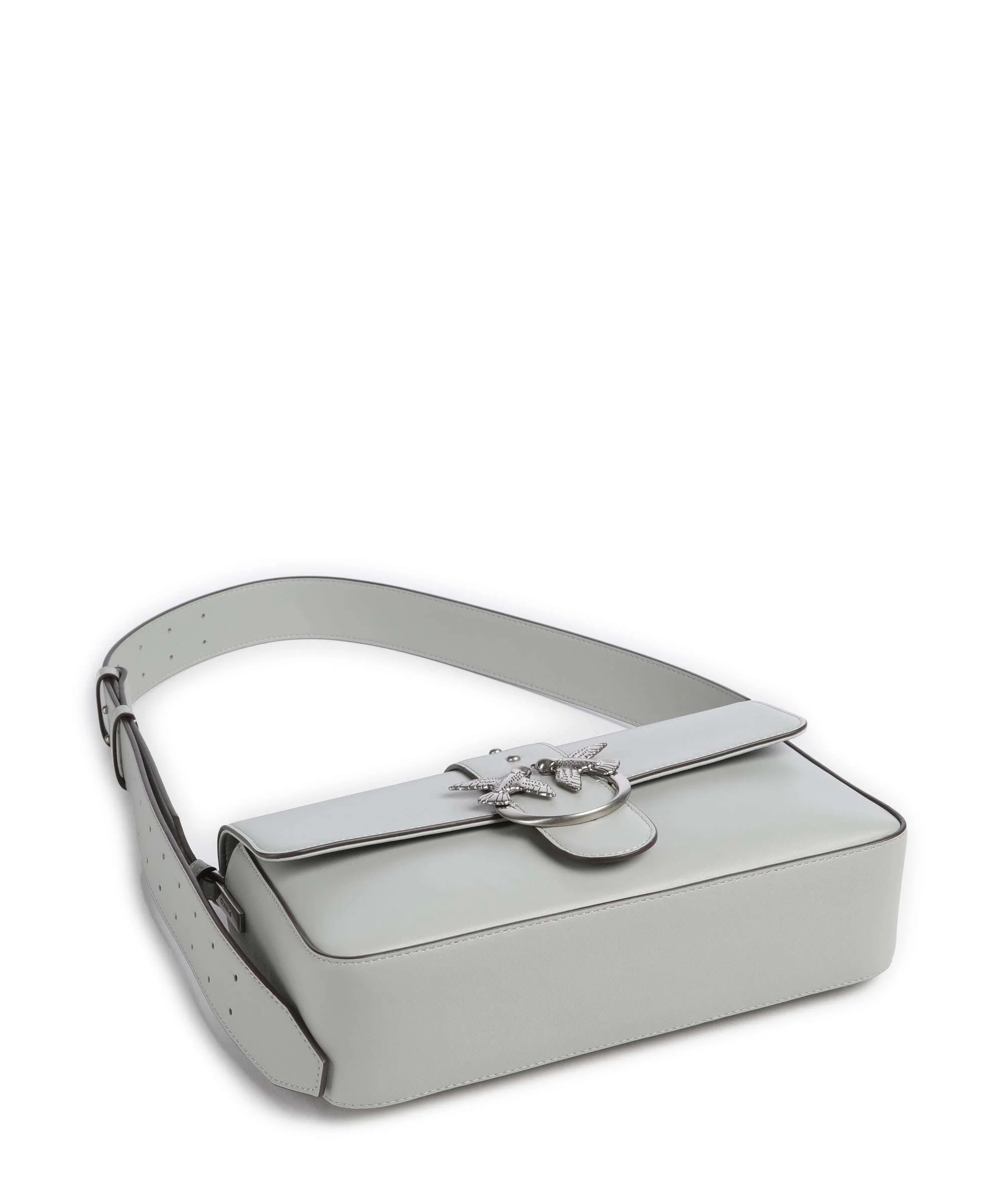 Pinko Love One Classic Slouchy Shoulder bag grigio perla/old silver - Image 4