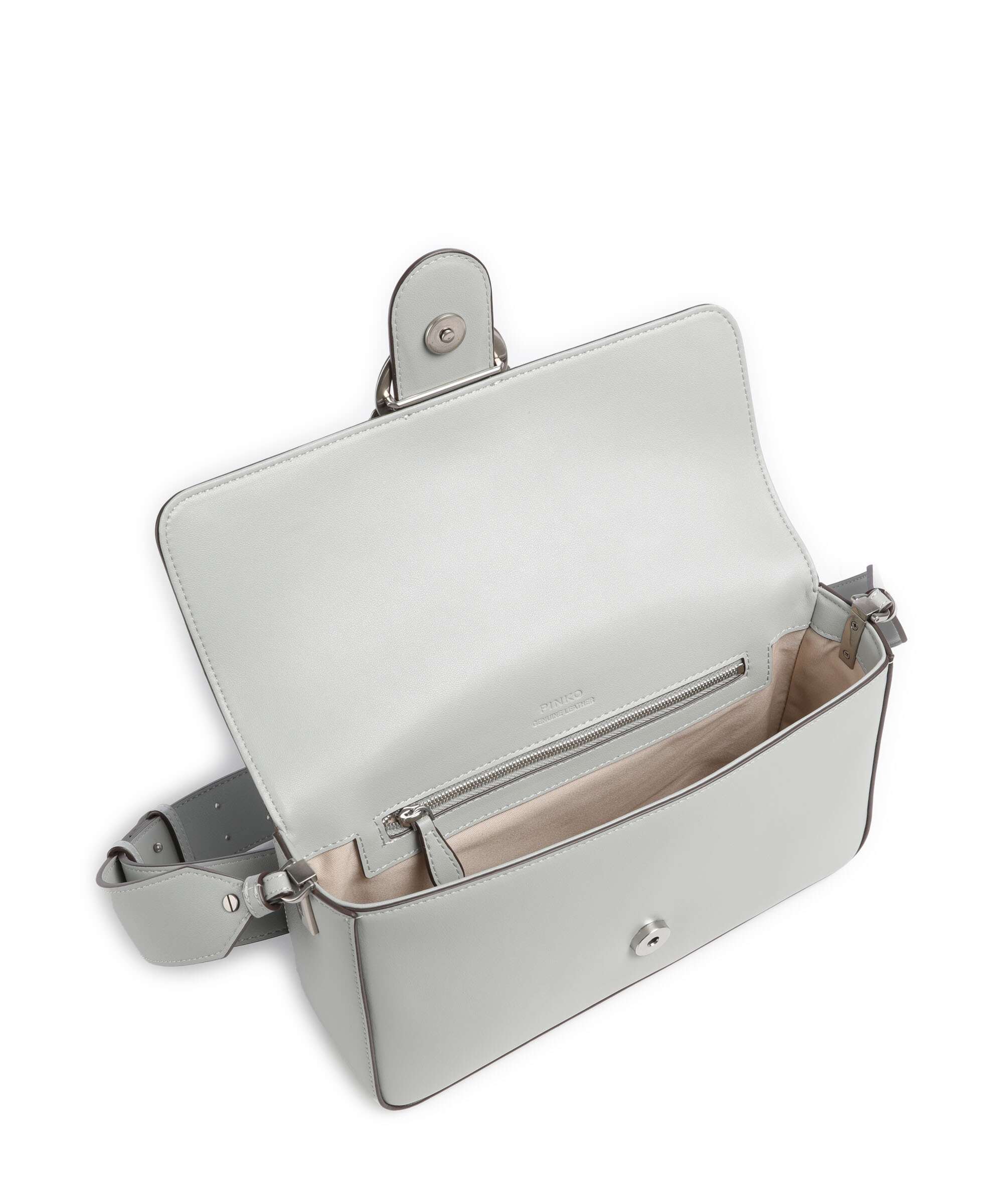 Pinko Love One Classic Slouchy Shoulder bag grigio perla/old silver - Image 5