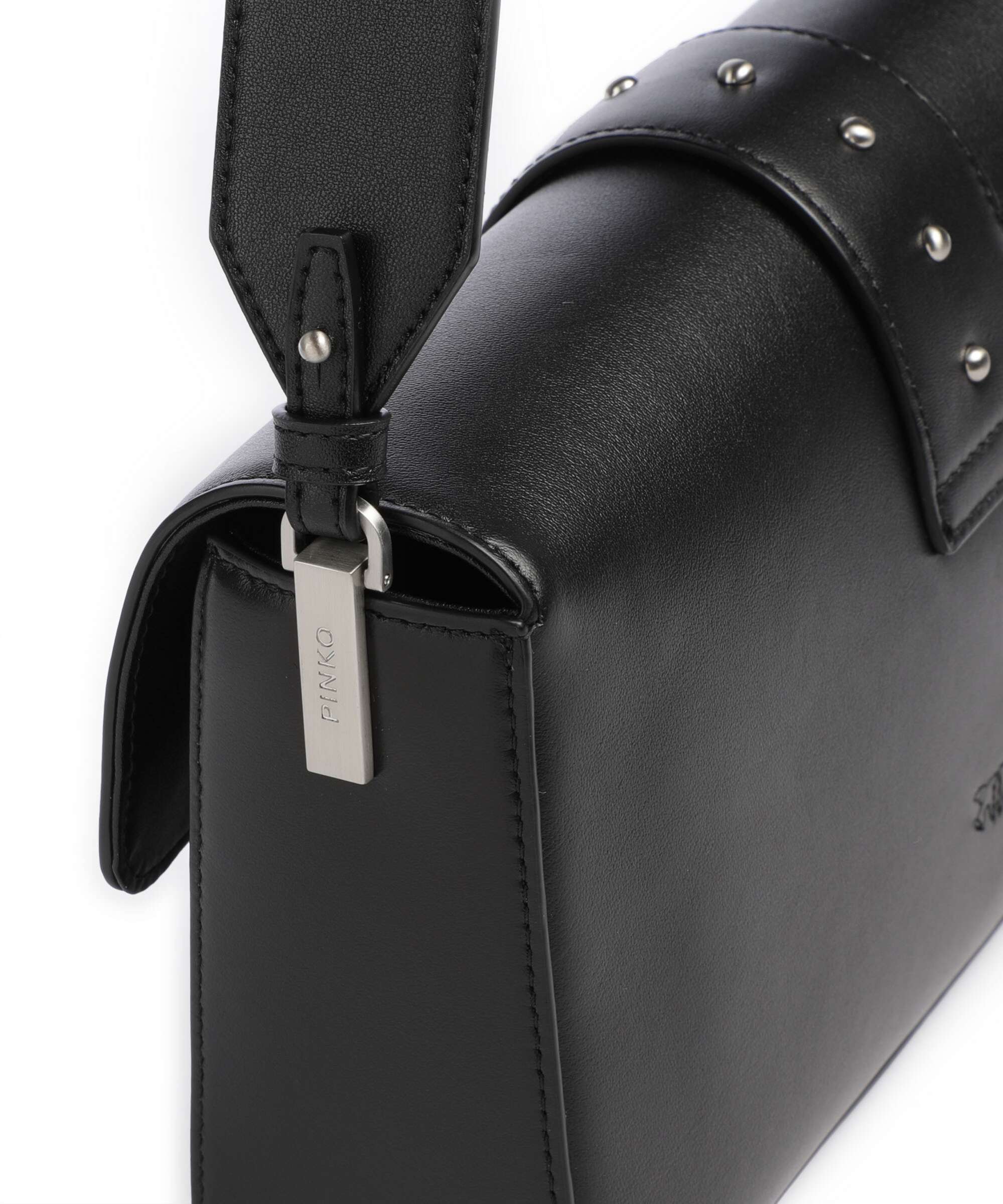 Pinko Love One Classic Slouchy Shoulder bag nero limousine/matt silver - Image 4