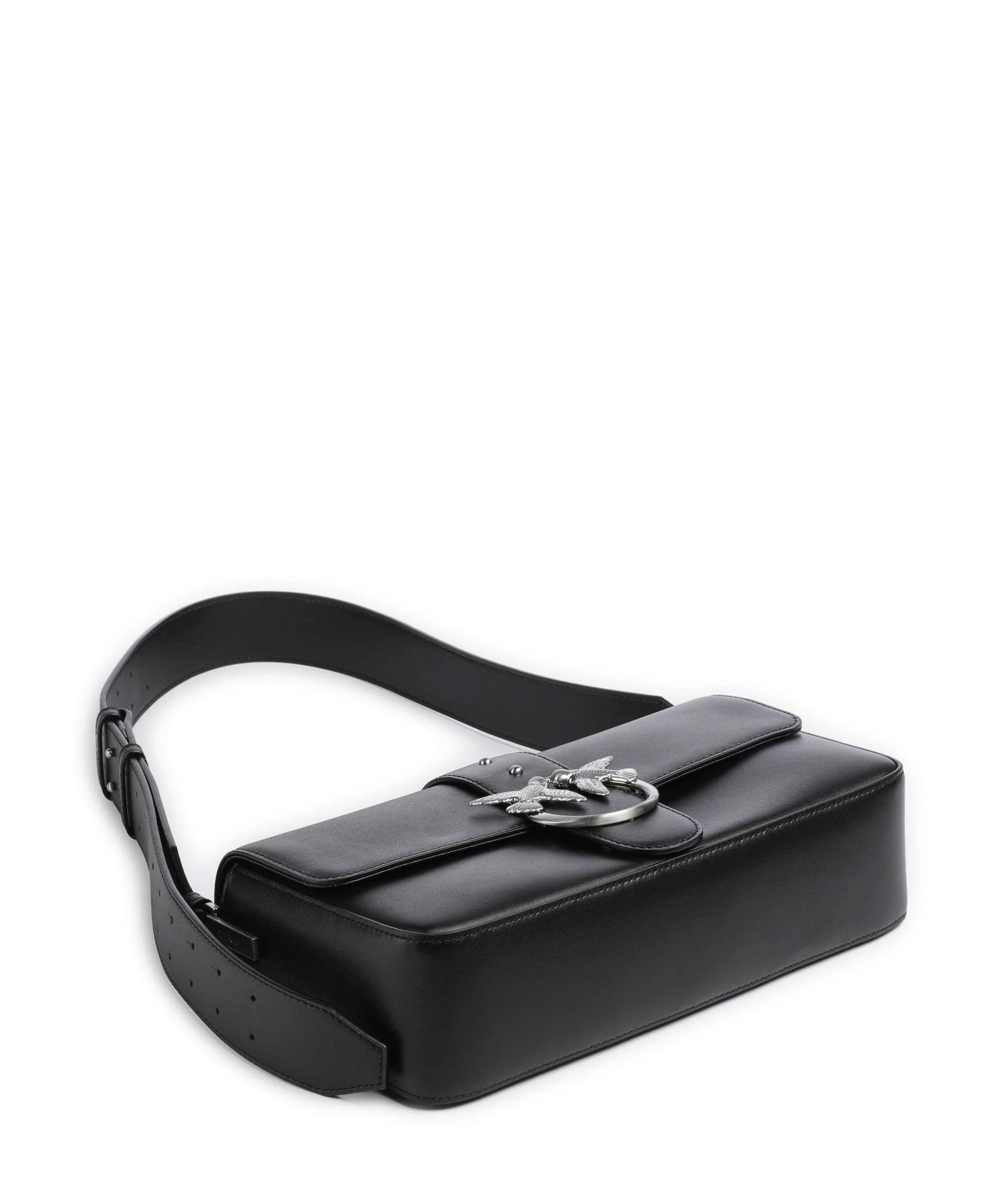Pinko Love One Classic Slouchy Shoulder bag nero limousine/matt silver - Image 5