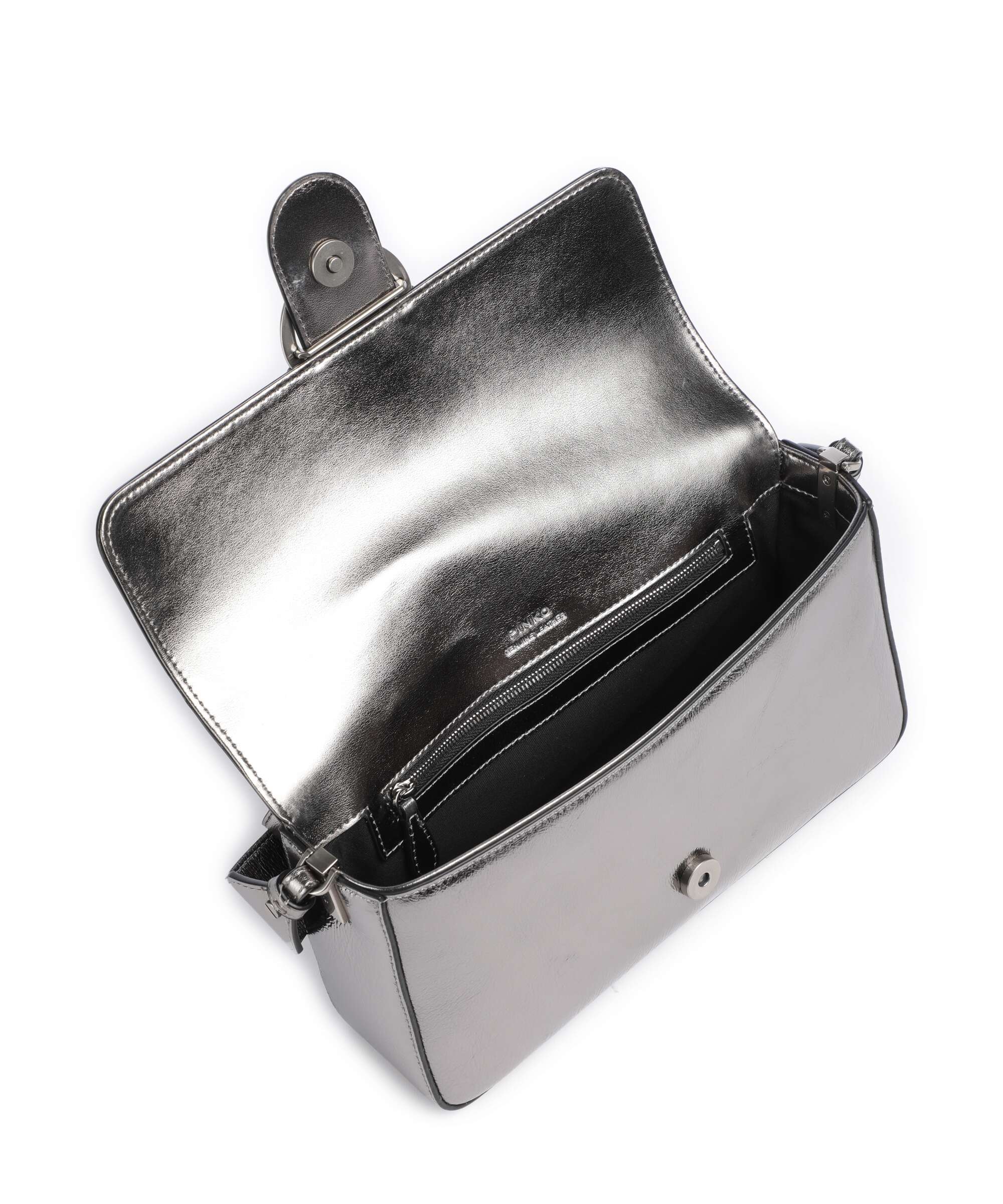 Pinko Love One Classic Slouchy Shoulder bag antracite/old silver - Image 5