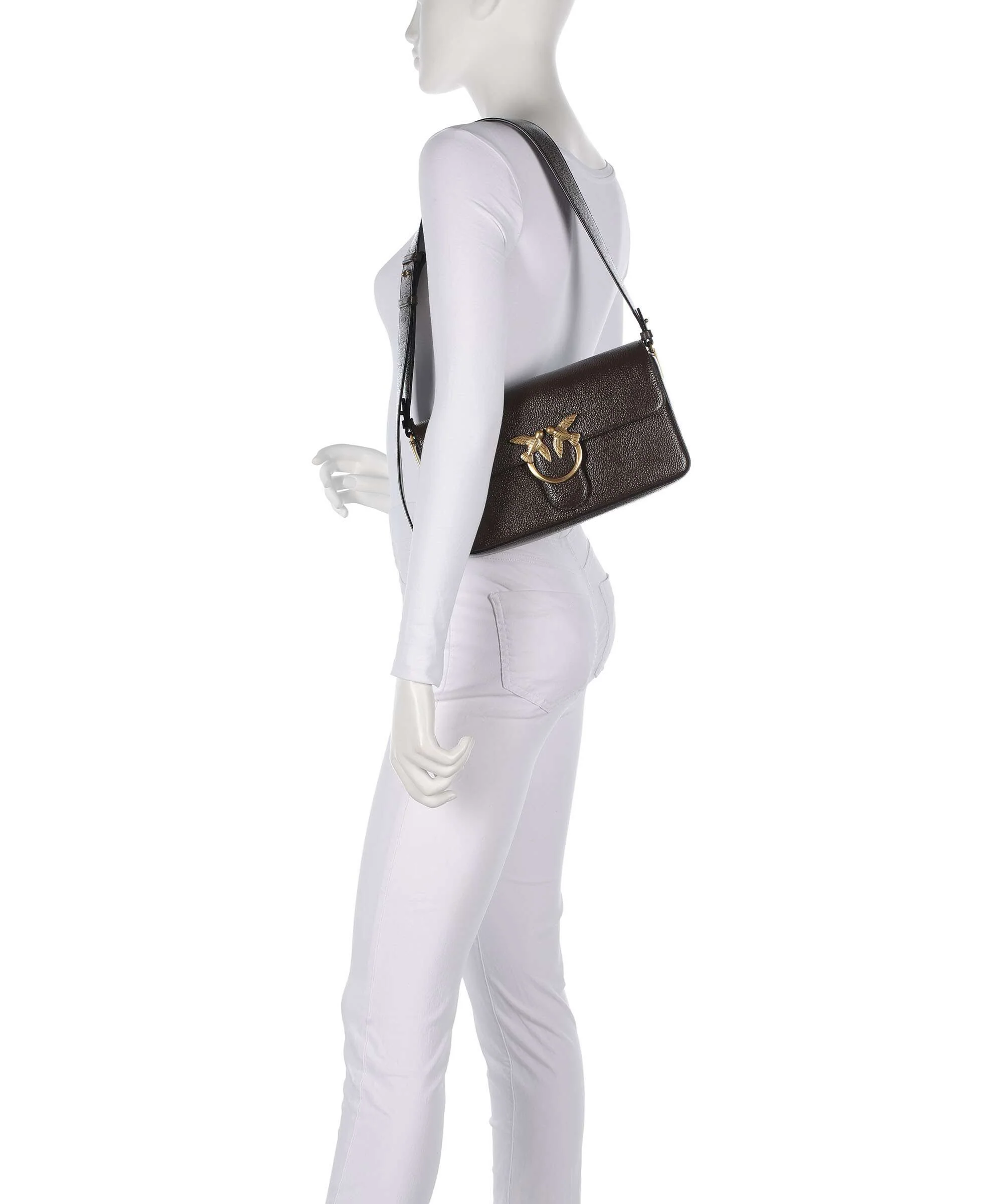Pinko Love One Classic Slouchy Shoulder bag marrone/chicco di caffe/antique - Image 3