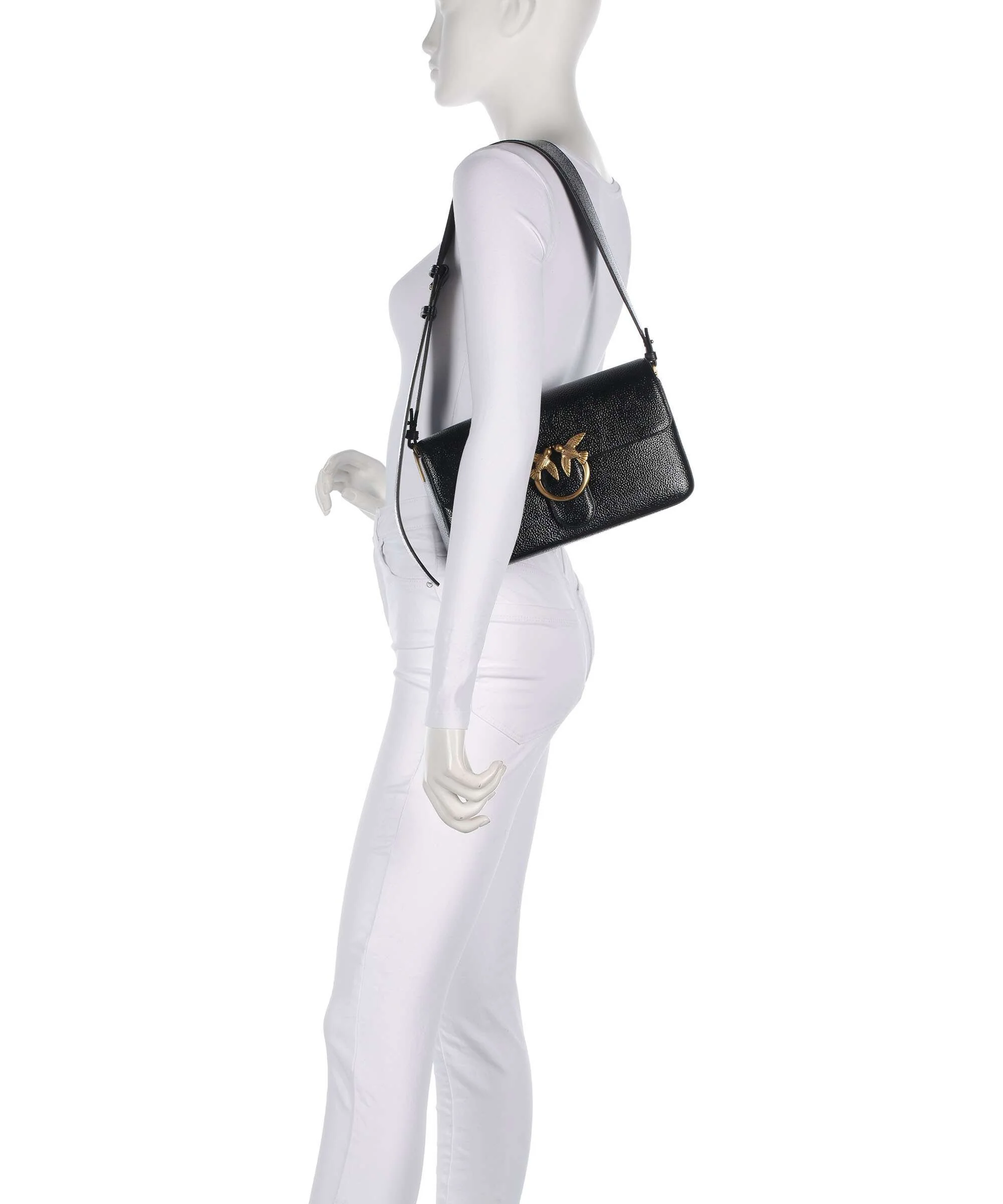 Pinko Love One Classic Slouchy Shoulder bag nero/antique gold - Image 3