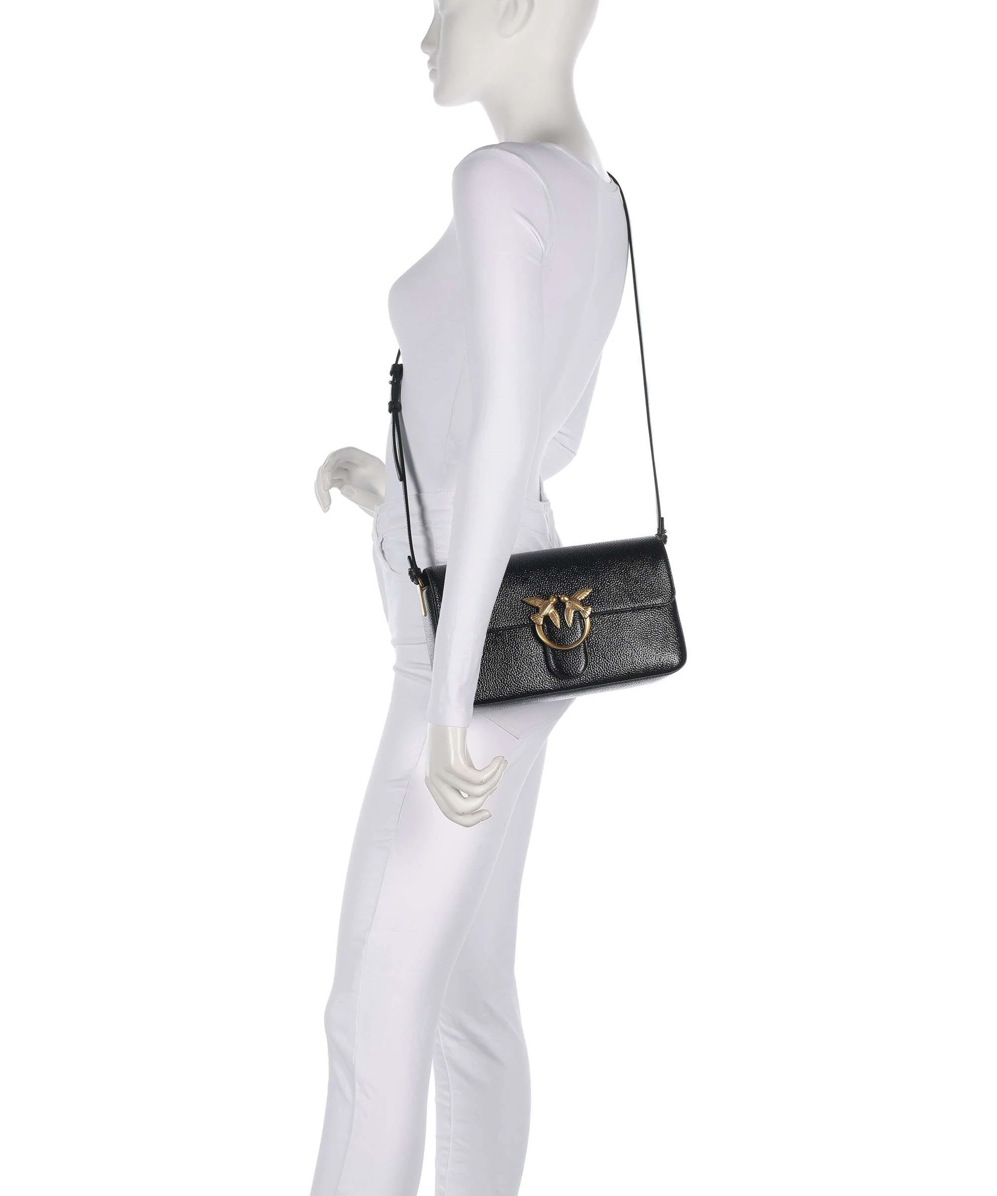 Pinko Love One Classic Slouchy Shoulder bag nero/antique gold - Image 4