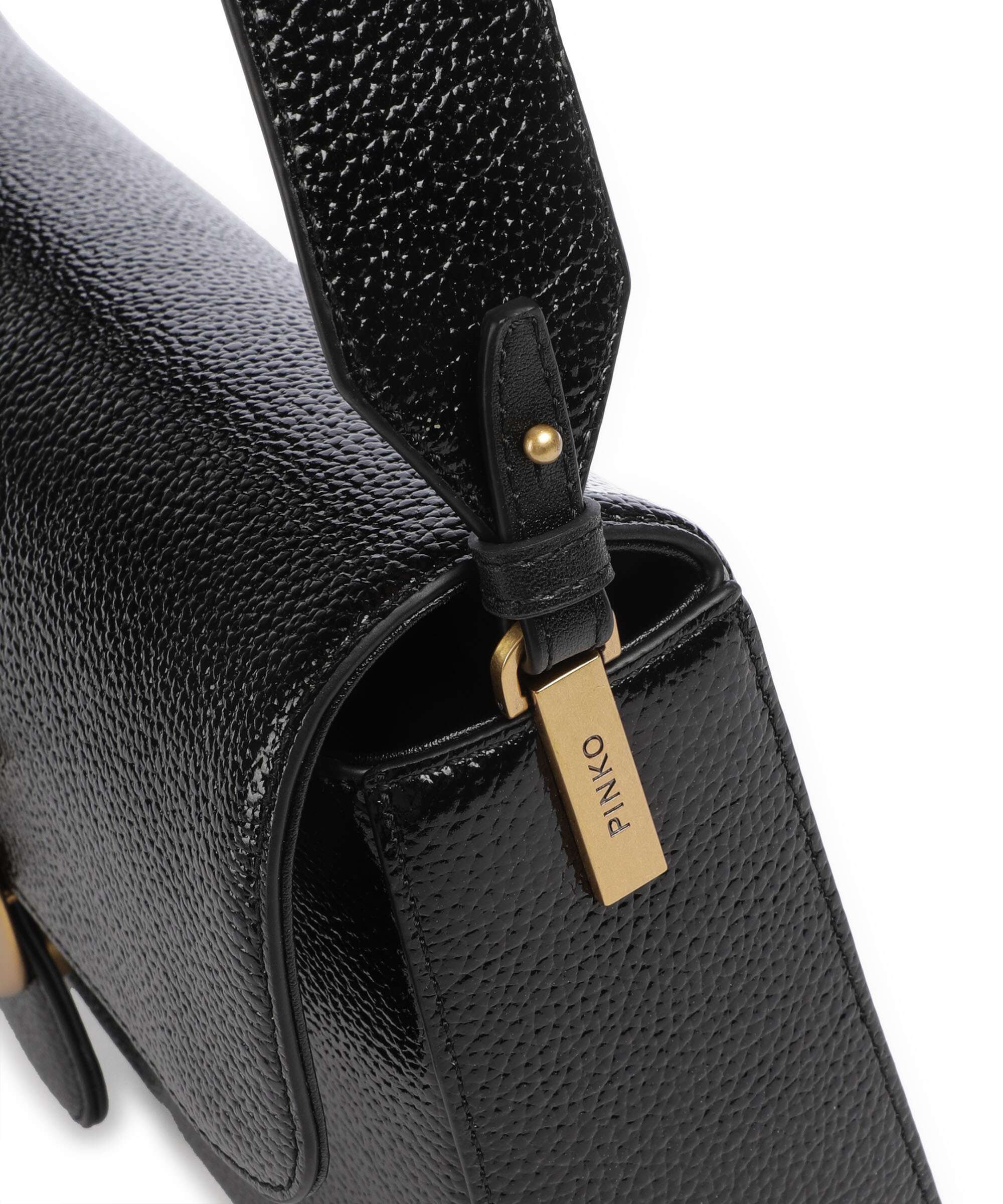 Pinko Love One Classic Slouchy Shoulder bag nero/antique gold - Image 5