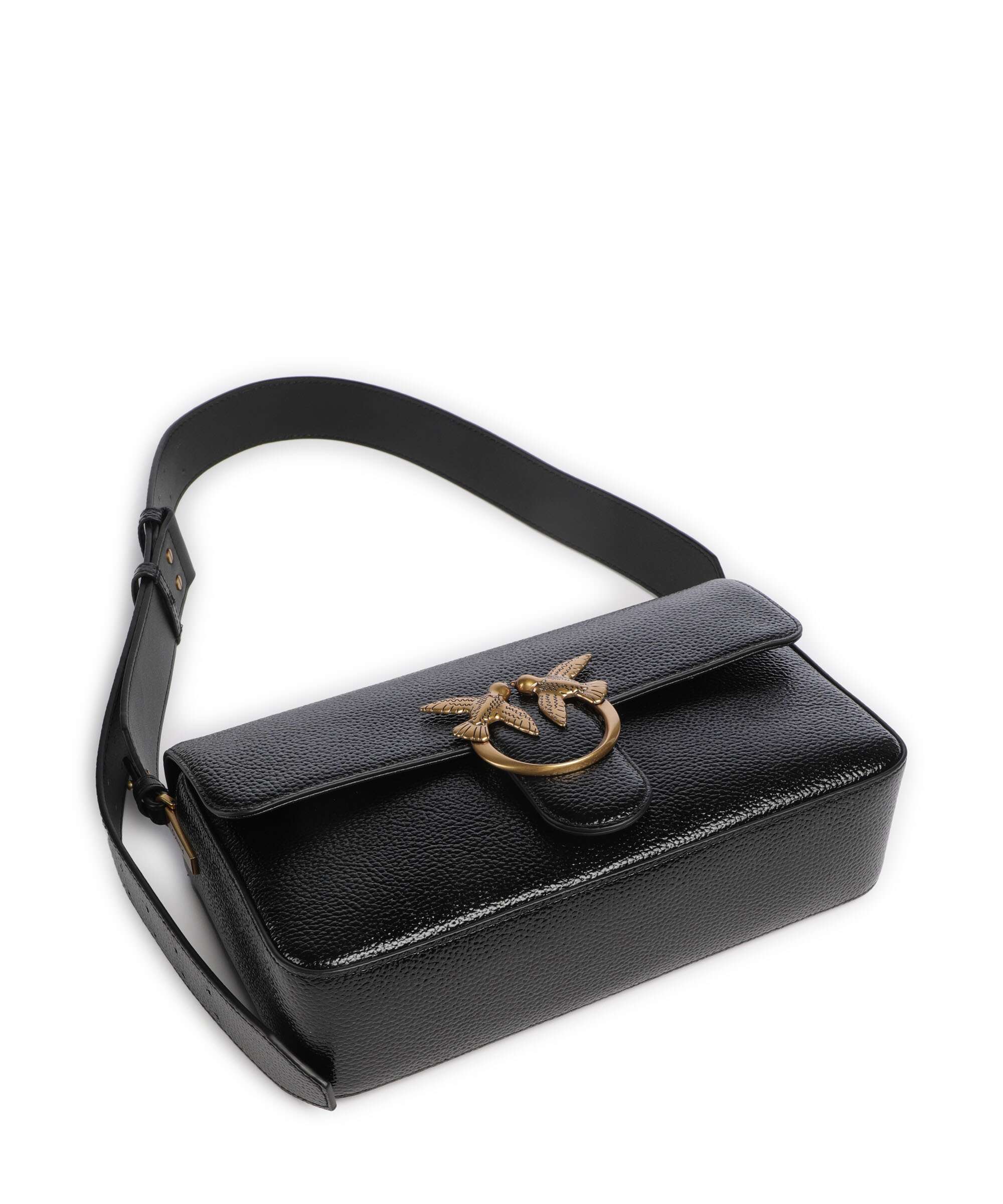 Pinko Love One Classic Slouchy Shoulder bag nero/antique gold - Image 6