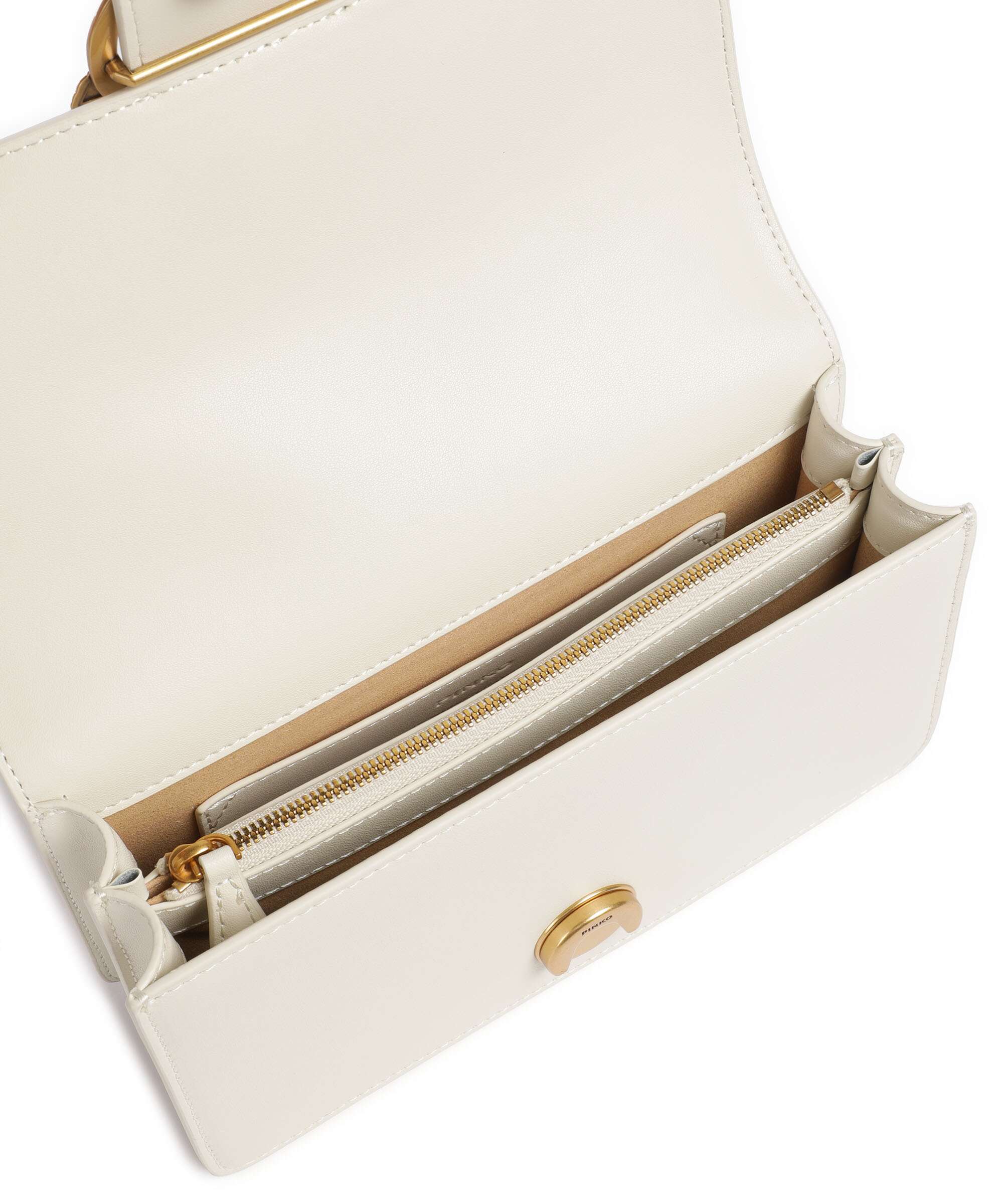 Pinko Love One Mini Crossbody bag bianco seta/antique gold - Image 6