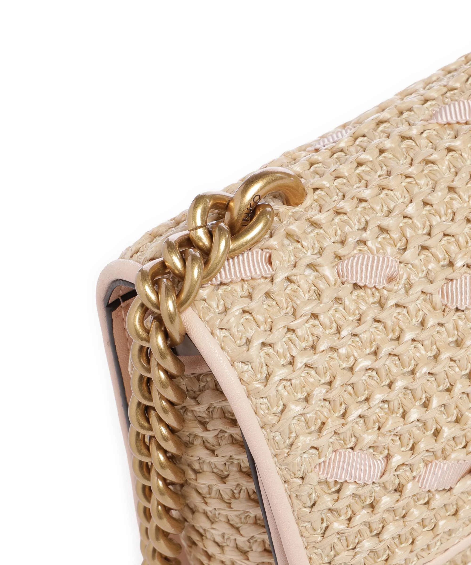 Pinko Love One Mini Crossbody bag paglia/rosa/antique gold - Image 4