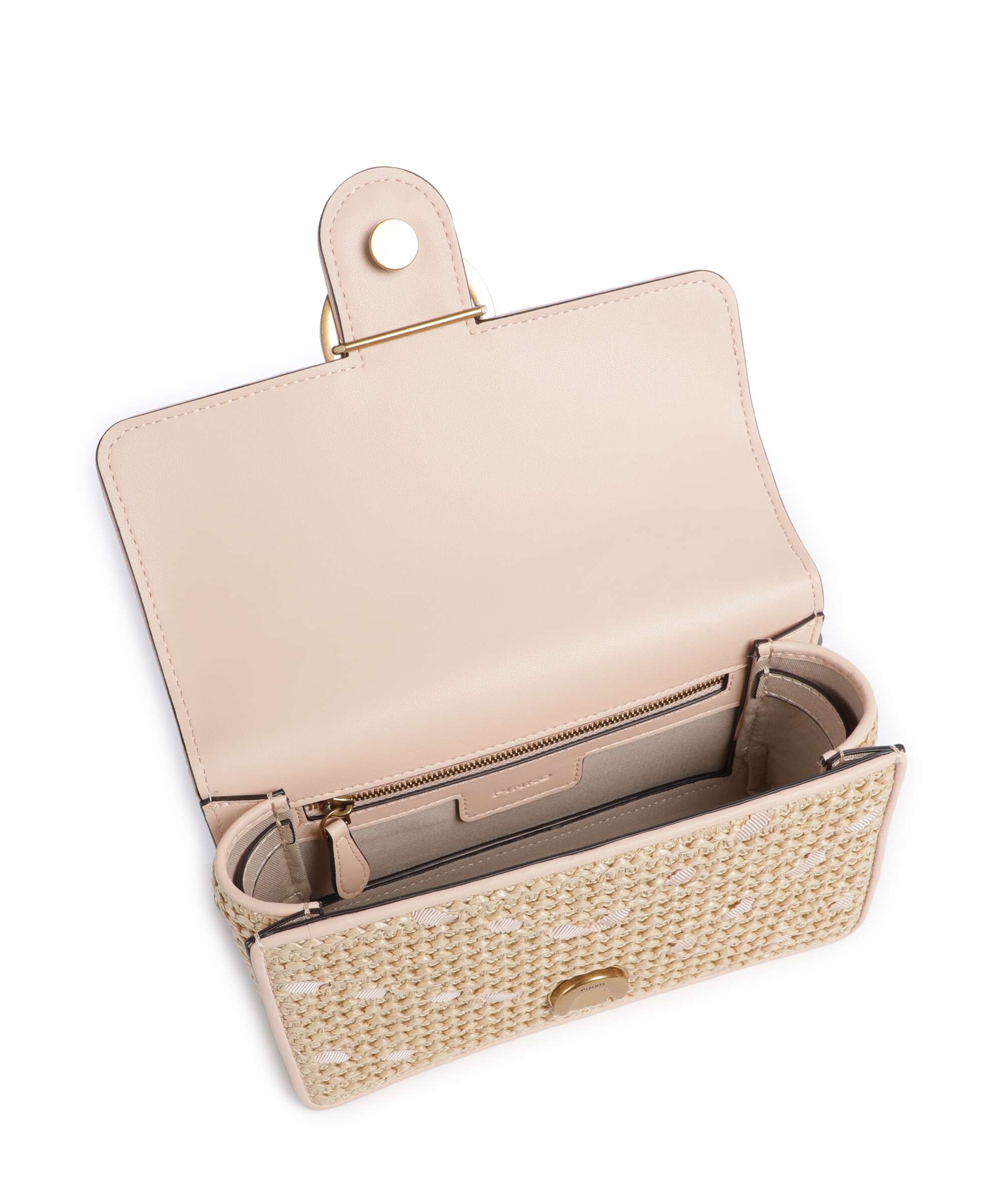 Pinko Love One Mini Crossbody bag paglia/rosa/antique gold - Image 6