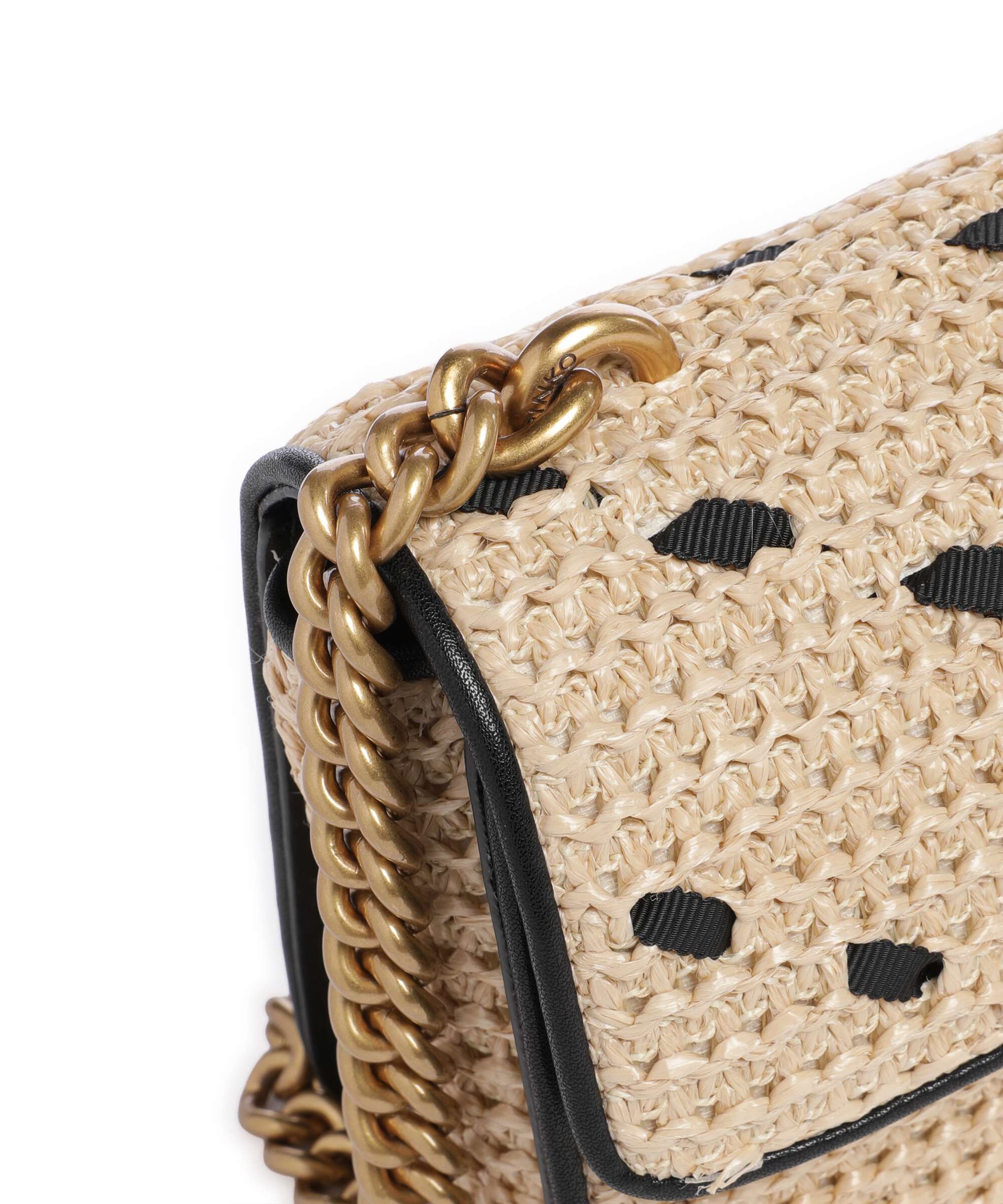 Pinko Love One Mini Crossbody bag paglia/nero/antique gold - Image 4