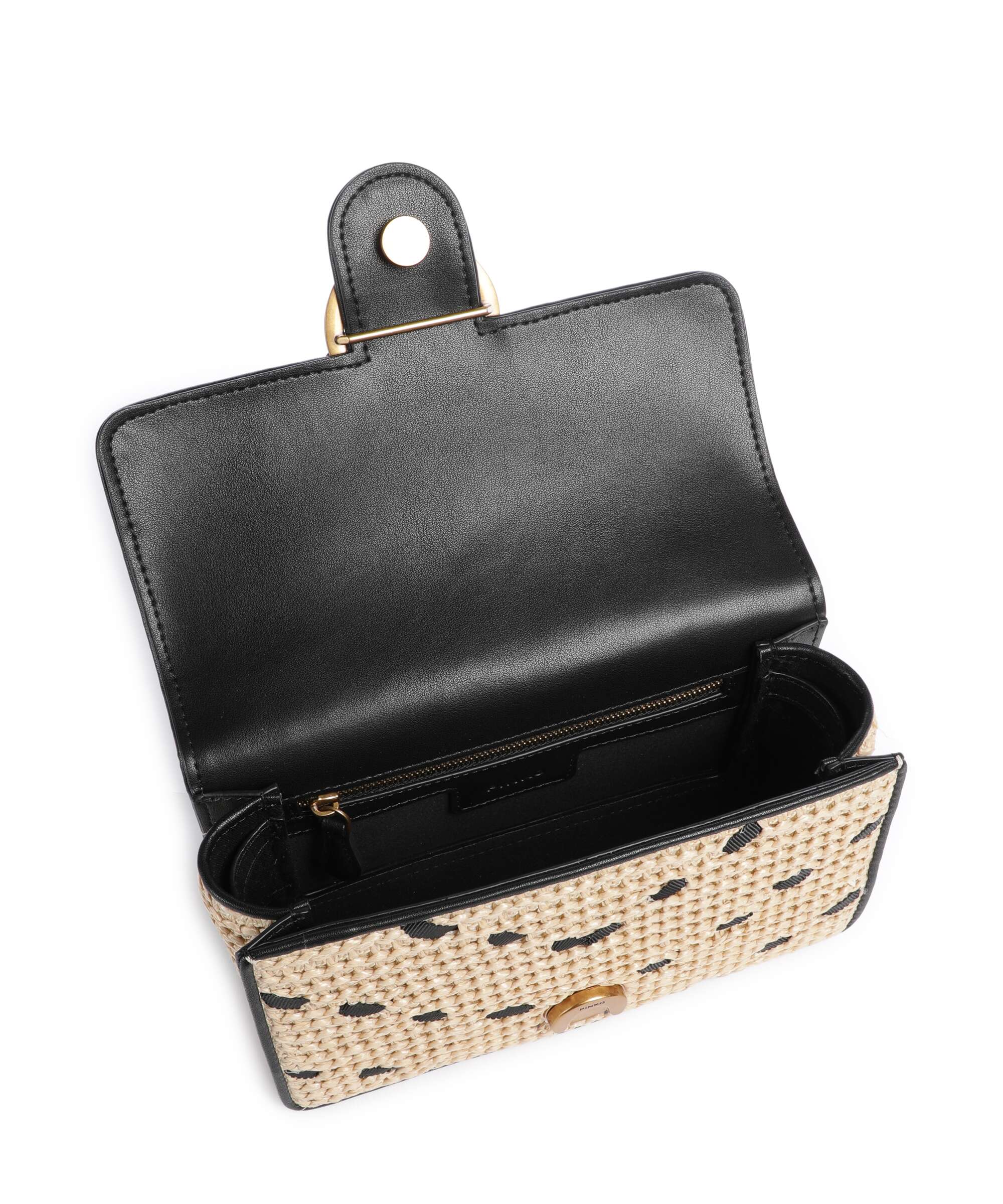 Pinko Love One Mini Crossbody bag paglia/nero/antique gold - Image 6