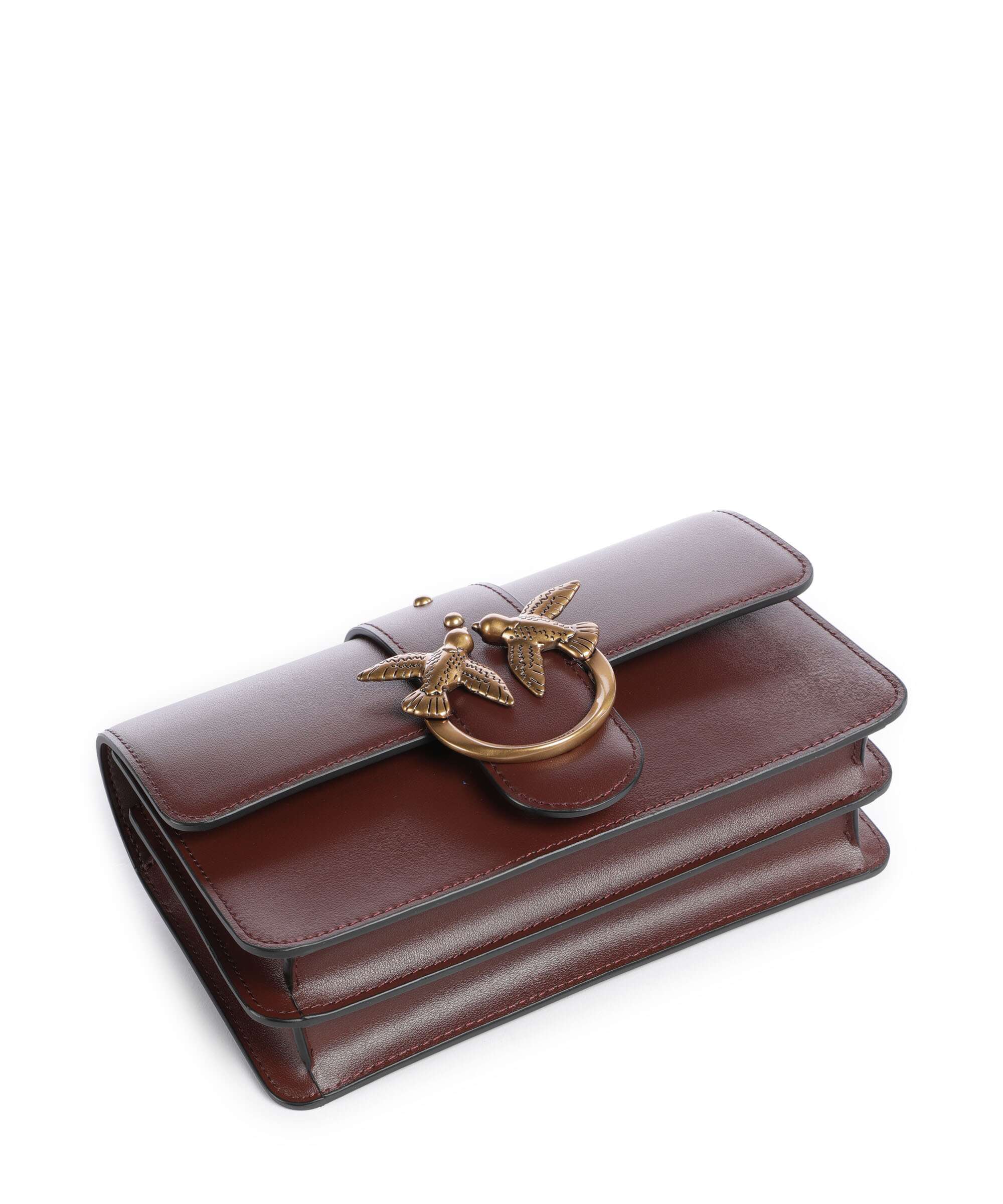 Pinko Love One Mini Crossbody bag burgundy wine/antique gold - Image 5