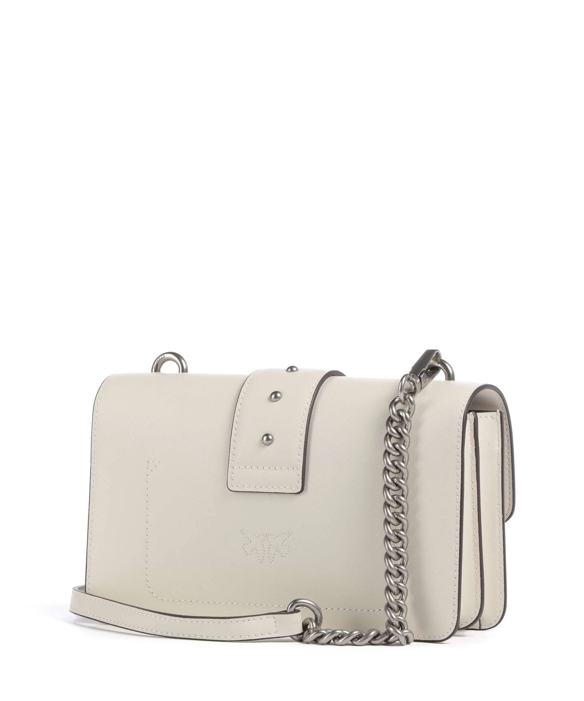 Pinko Love One Mini Crossbody bag bianco seta/old silver - Image 2