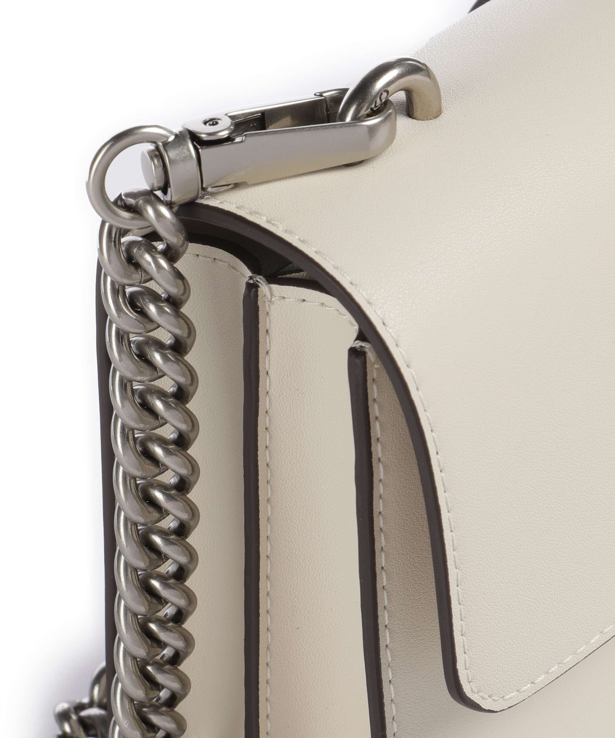 Pinko Love One Mini Crossbody bag bianco seta/old silver - Image 4