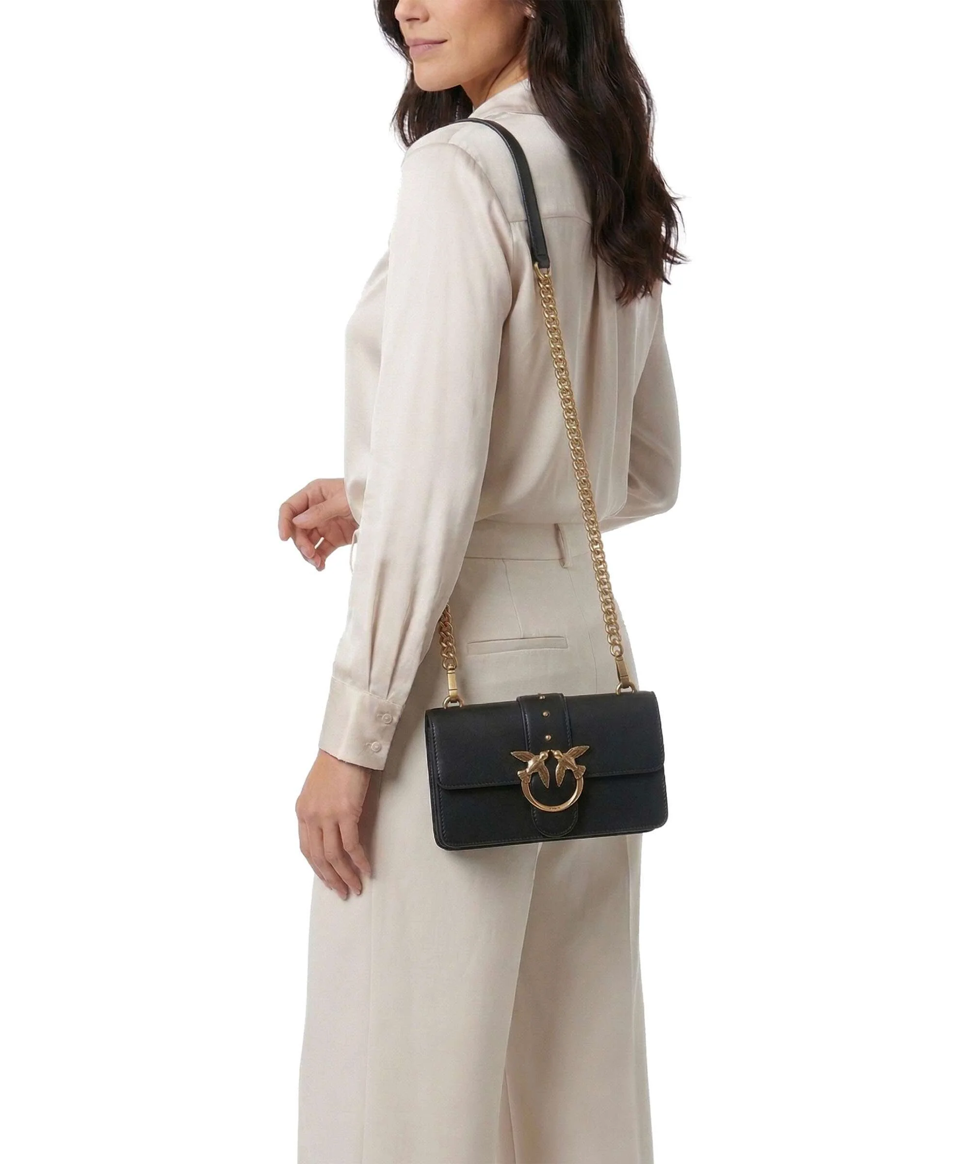 Pinko Love One Mini Crossbody bag nero/antique gold - Image 3