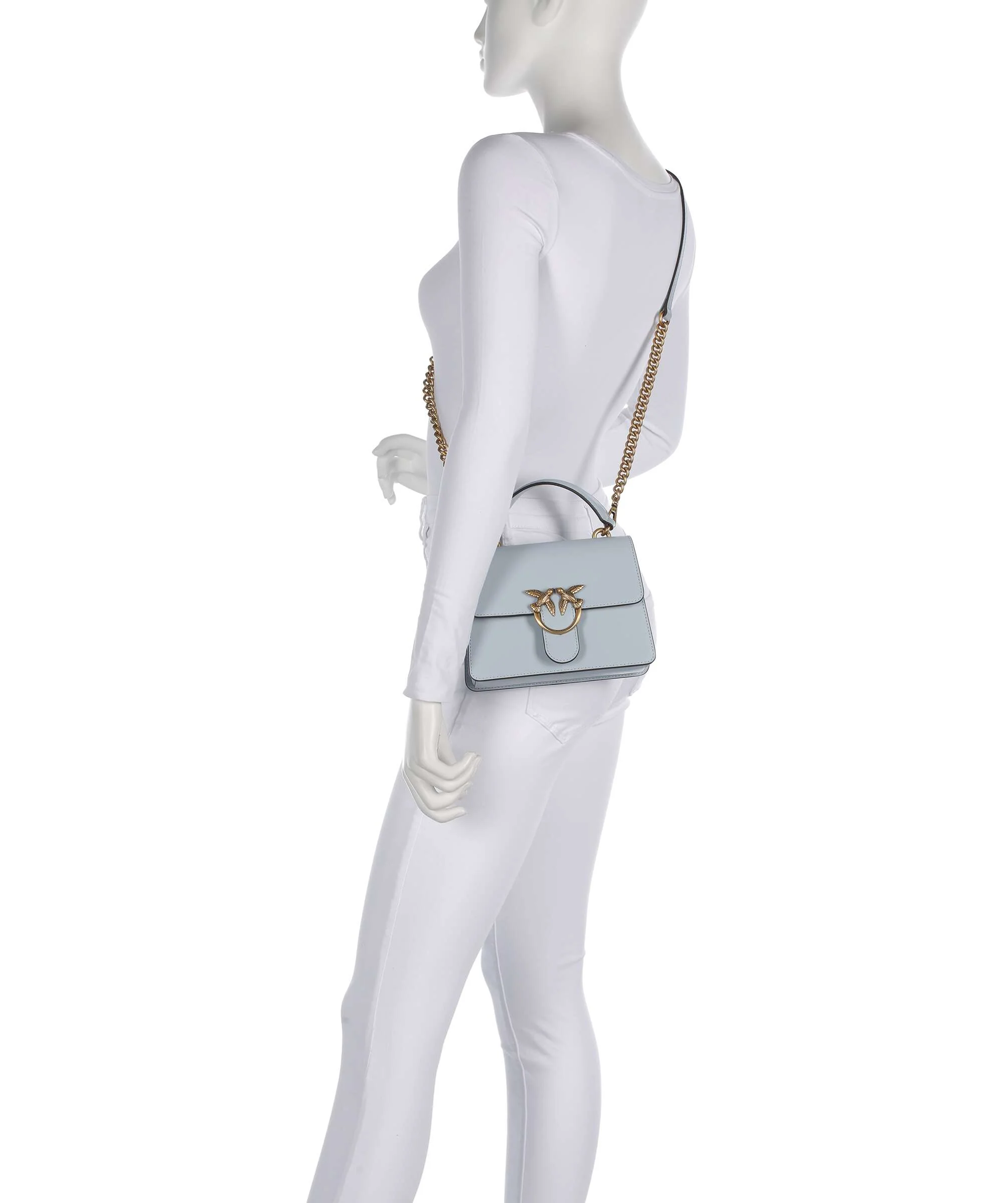 Pinko Love One Mini Handbag azzurro celeste/antique gold - Image 3