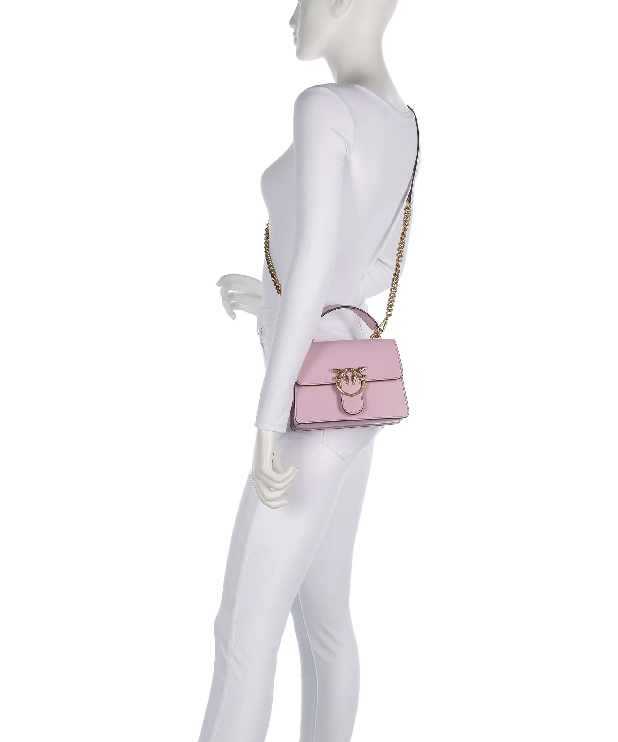 Pinko Love One Mini Handbag rosa chiaro/antique gold - Image 3