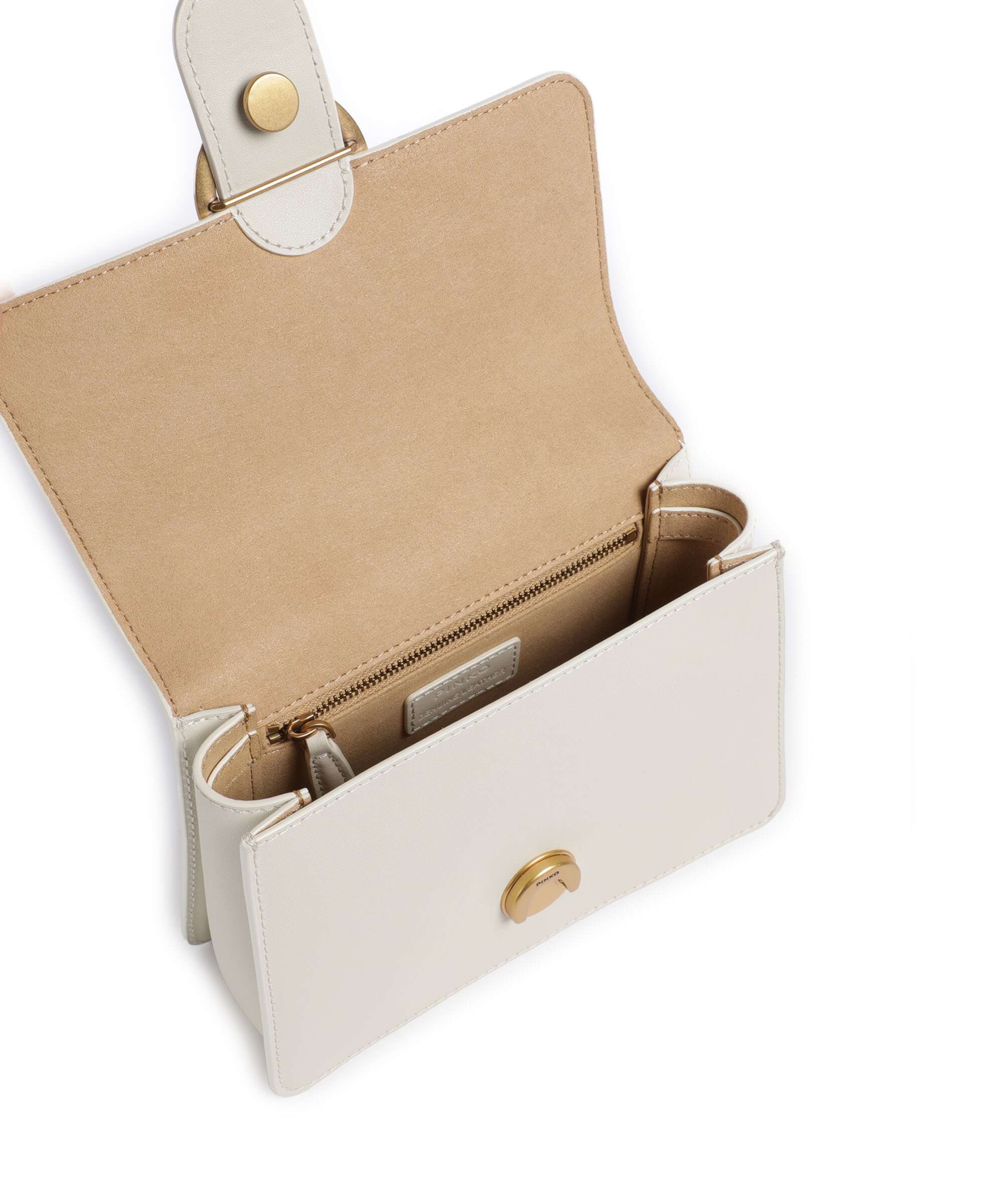 Pinko Love One Mini Handbag bianco seta/antique gold - Image 7
