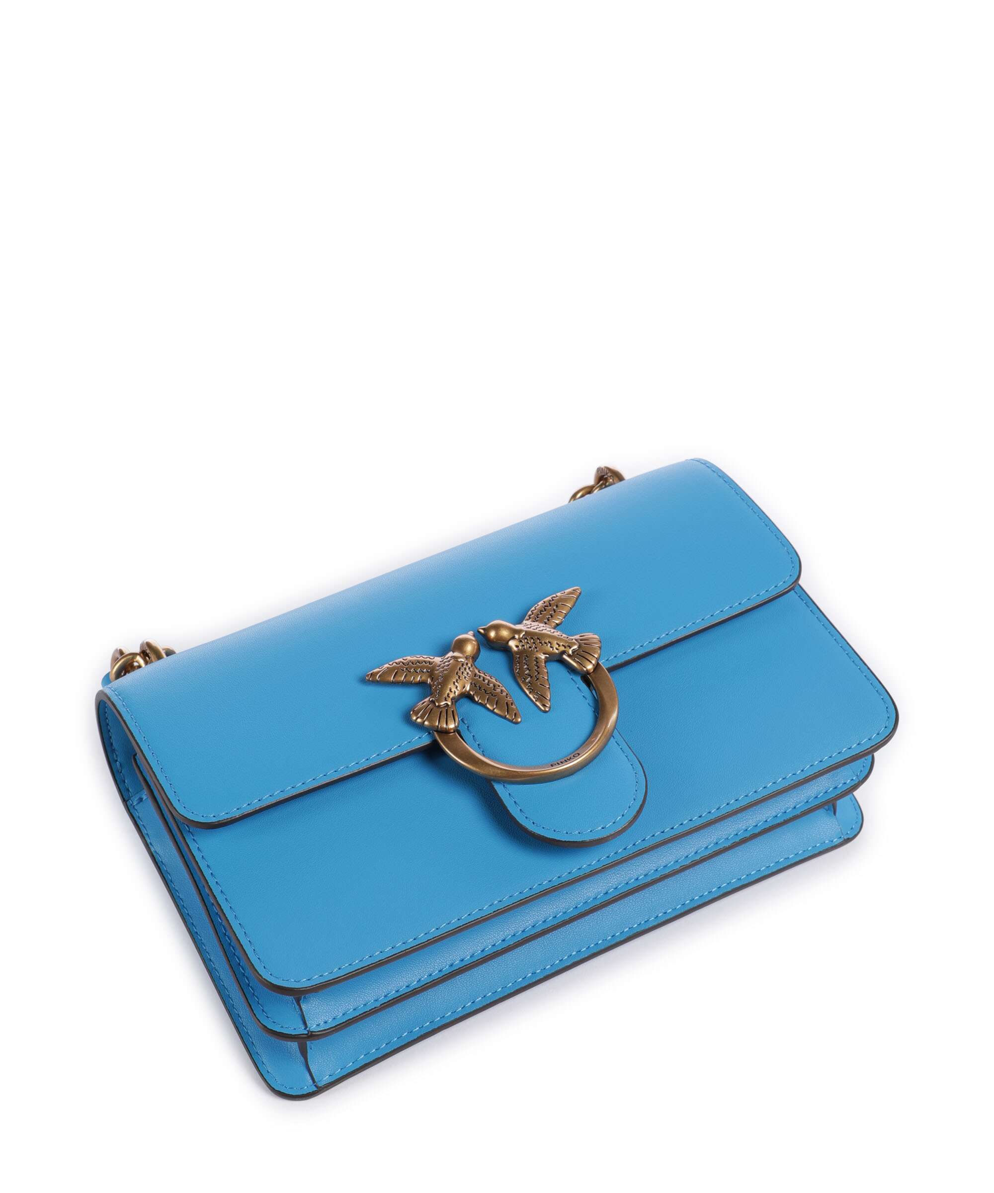 Pinko Love One Mini Shoulder bag azzurro dresda/antique gold - Image 6