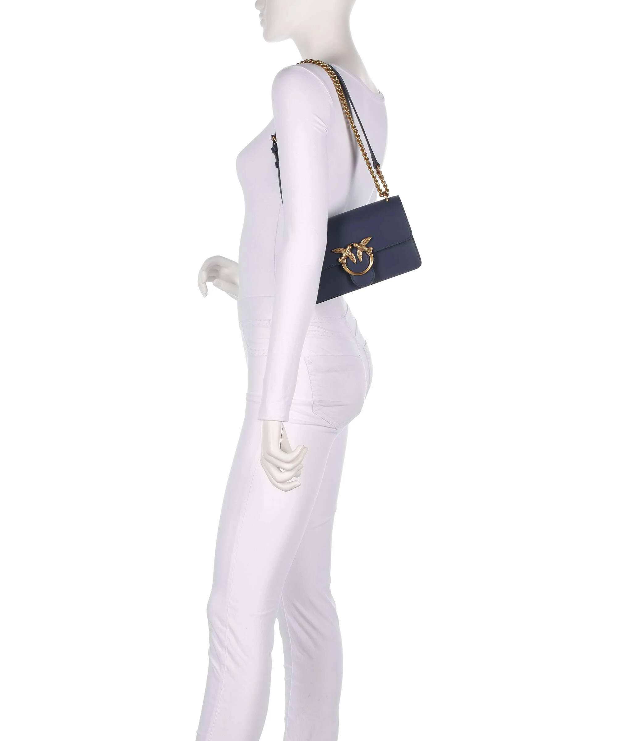 Pinko Love One Mini Shoulder bag blu indaco ombroso/antique gold - Image 3
