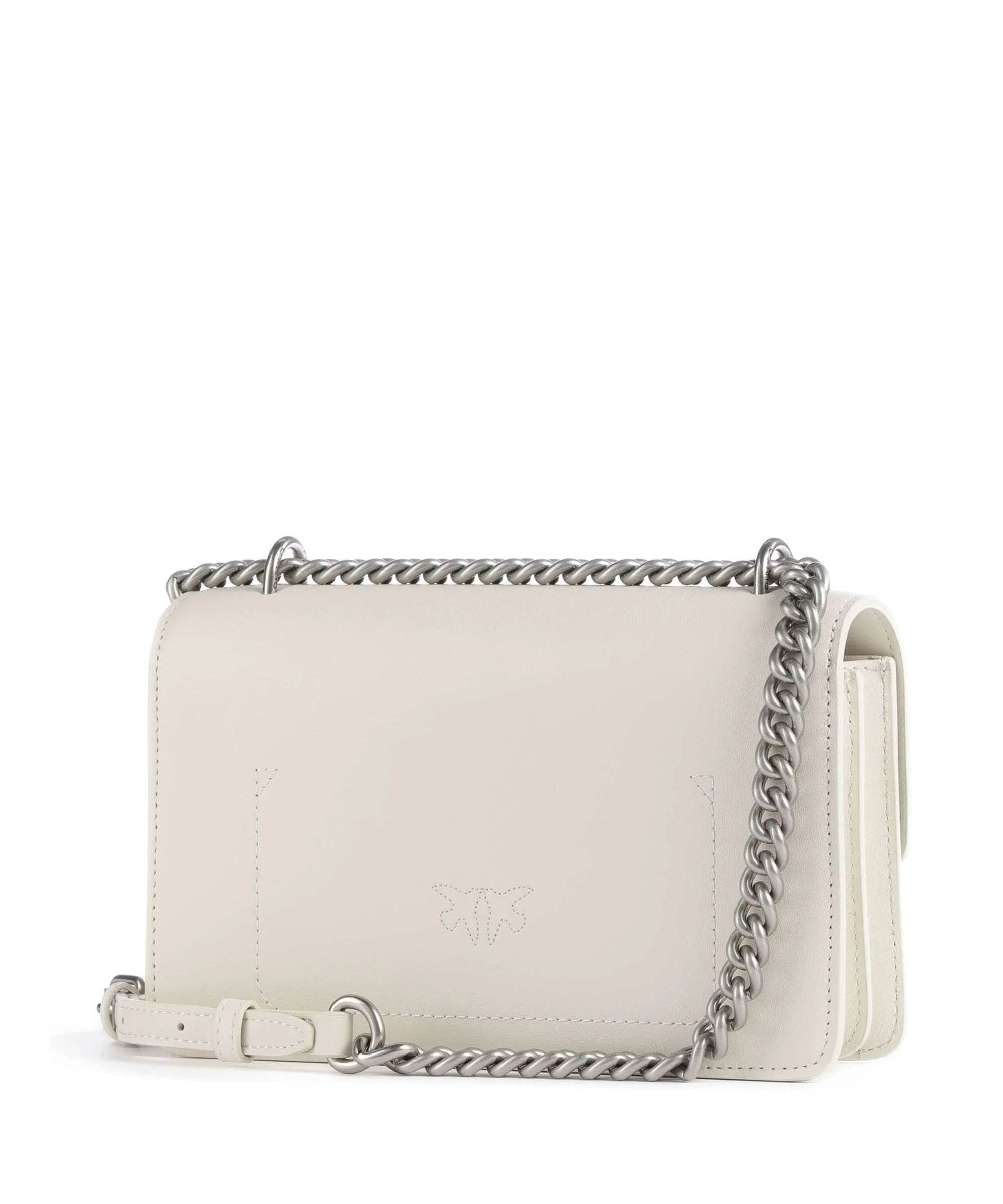Pinko Love One Mini Shoulder bag bianco seta/old silver - Image 2